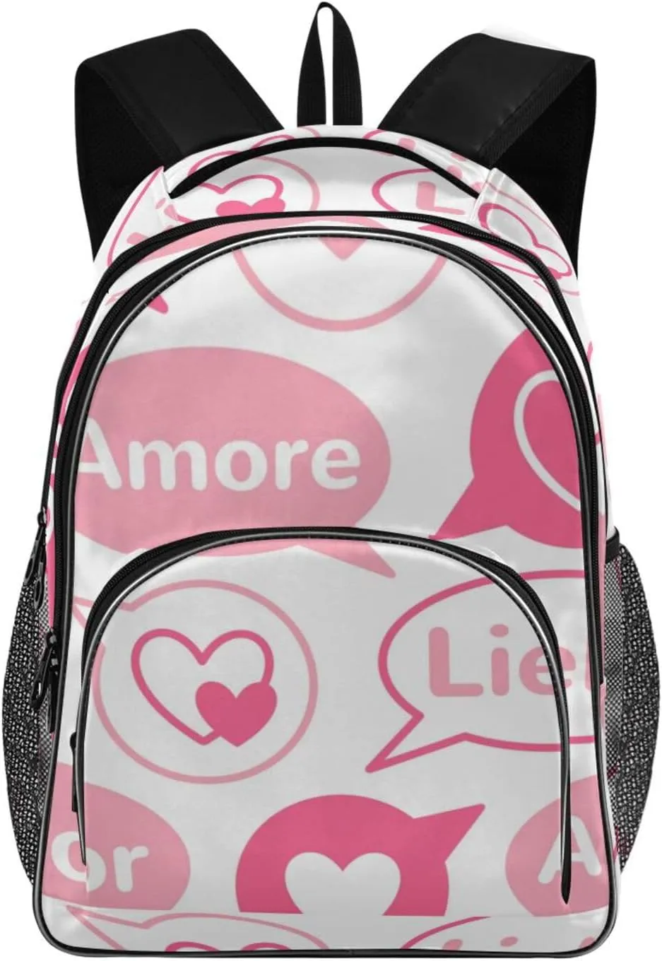 Backpacks 22L Three Layer Arc Book Bag Lightweight for Travel Camping Hiking Rucksack Daypack Kids & Adults Speech Bubbles with Hearts