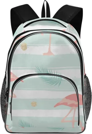 Backpacks 22L Three Layer Arc Book Bag Lightweight for Travel Camping Hiking Rucksack Daypack Kids & Adults Tropical Flamingo