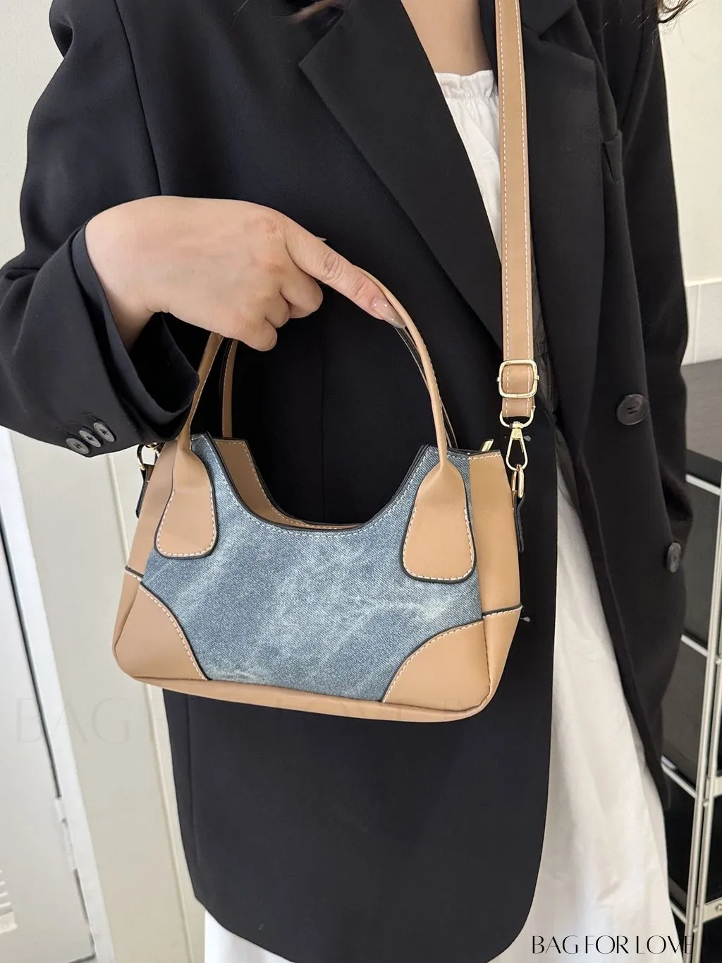 BagForLove - Stylish Minimalist Patchwork Tote Bag for Women - Fashionably Casual