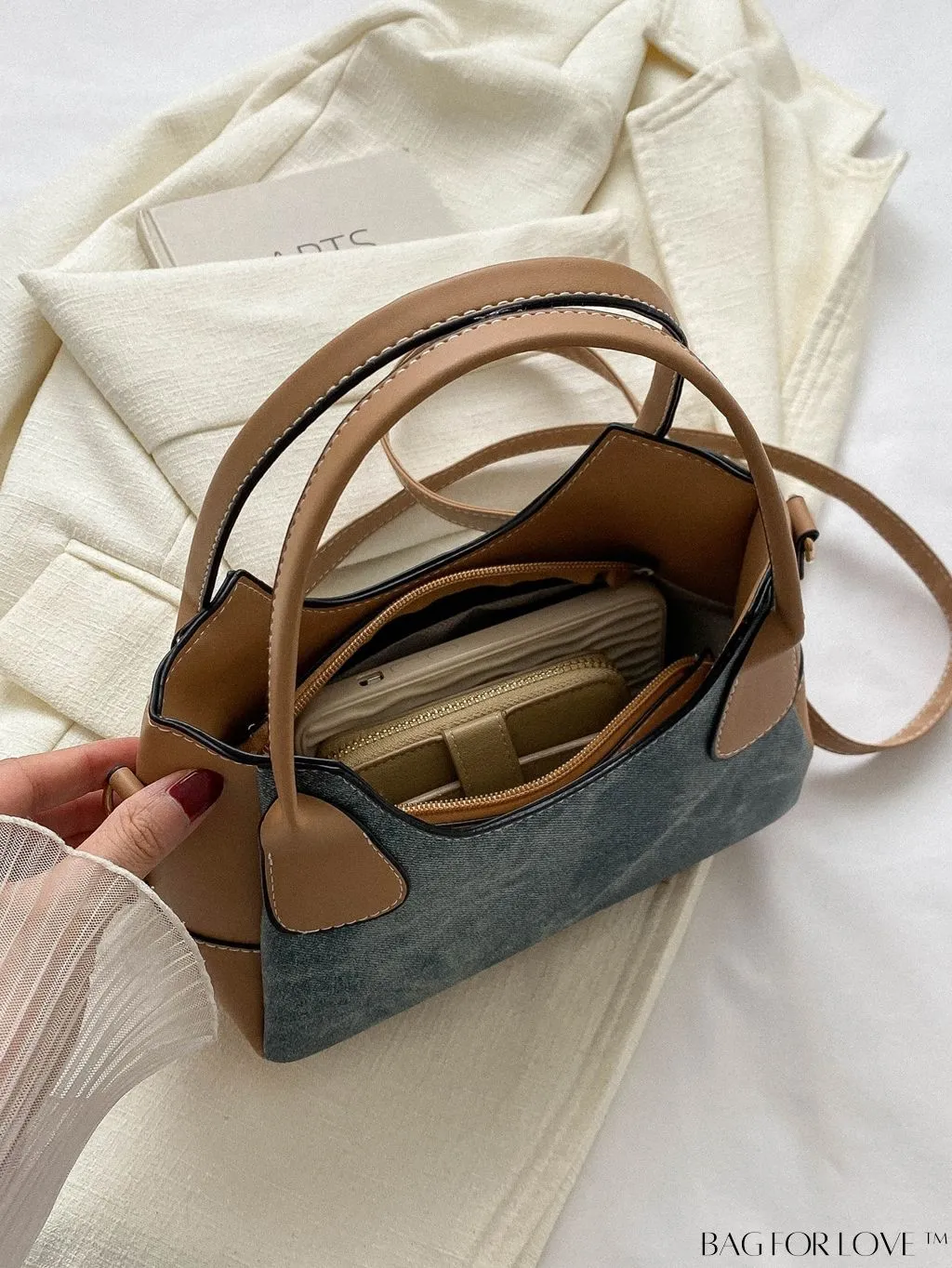 BagForLove - Stylish Minimalist Patchwork Tote Bag for Women - Fashionably Casual
