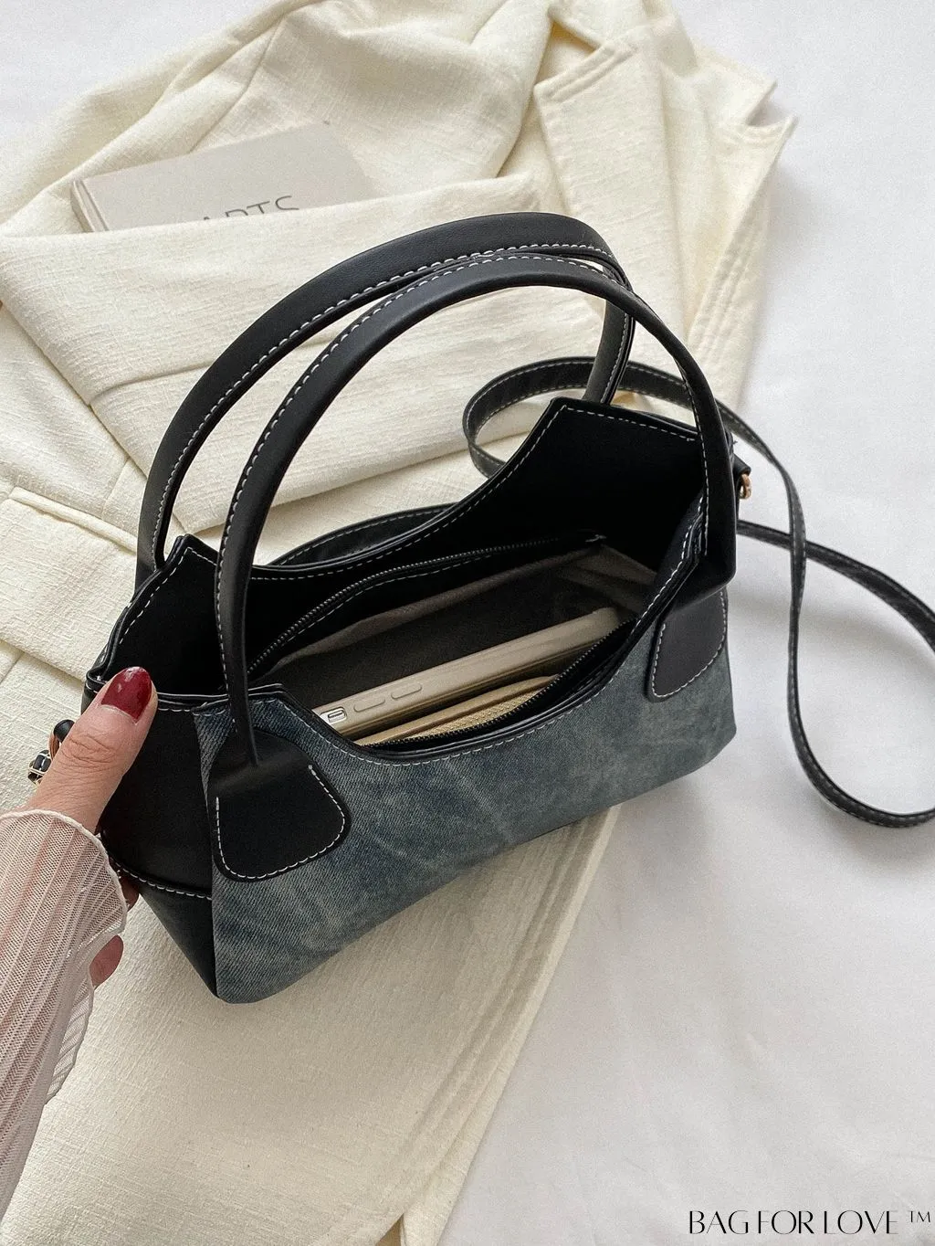 BagForLove - Stylish Minimalist Patchwork Tote Bag for Women - Fashionably Casual