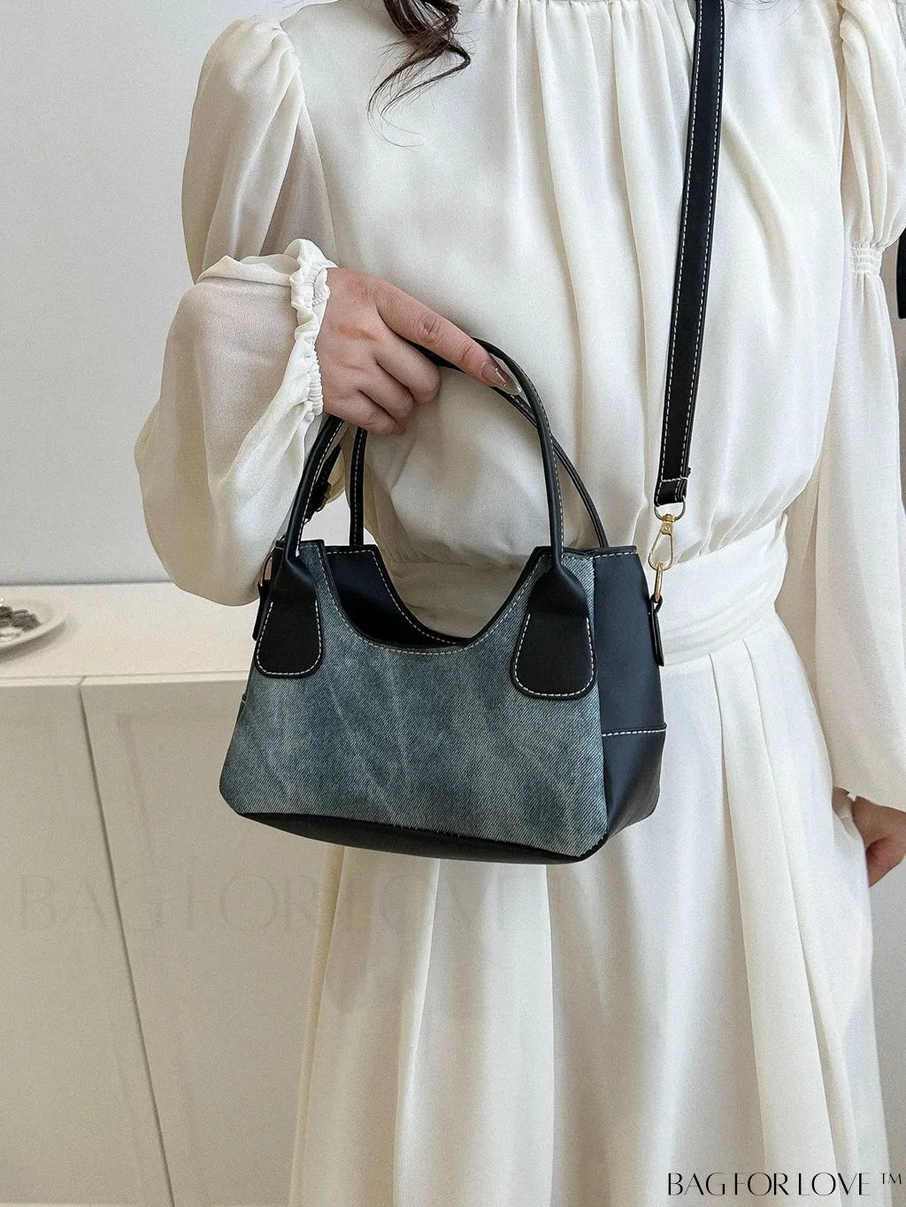BagForLove - Stylish Minimalist Patchwork Tote Bag for Women - Fashionably Casual