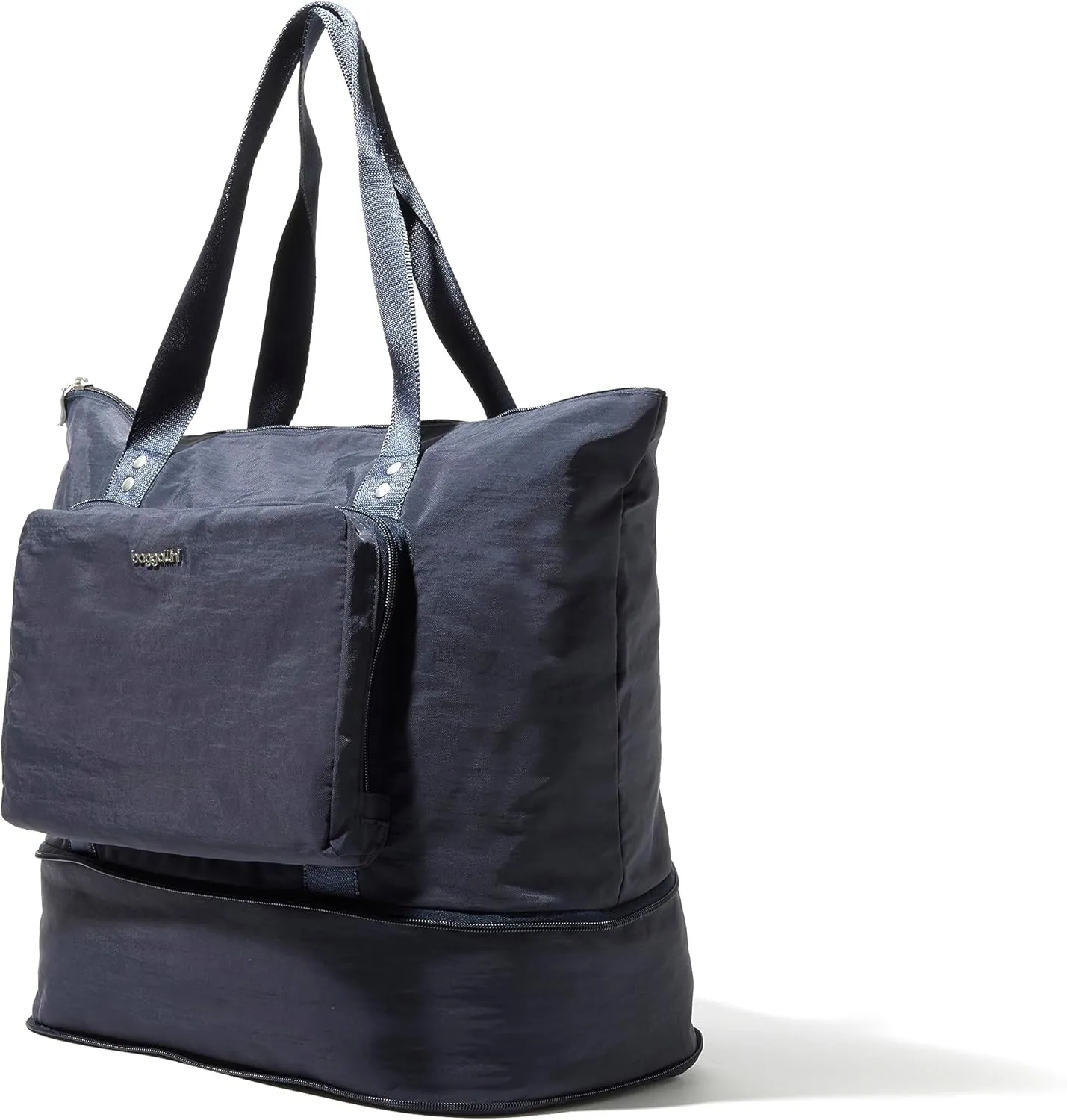 Baggallini Carryall Expandable Lightweight Travel Tote 22" Packable Folding Compact Nylon Washable Weekender w/Luggage Sleeve