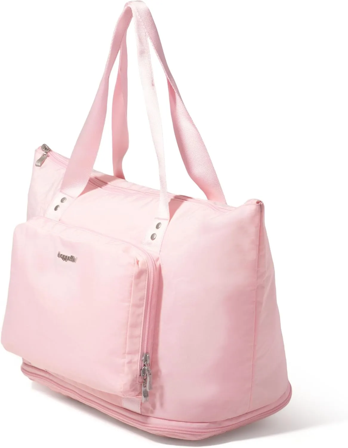 Baggallini Carryall Expandable Lightweight Travel Tote 22" Packable Folding Compact Nylon Washable Weekender w/Luggage Sleeve