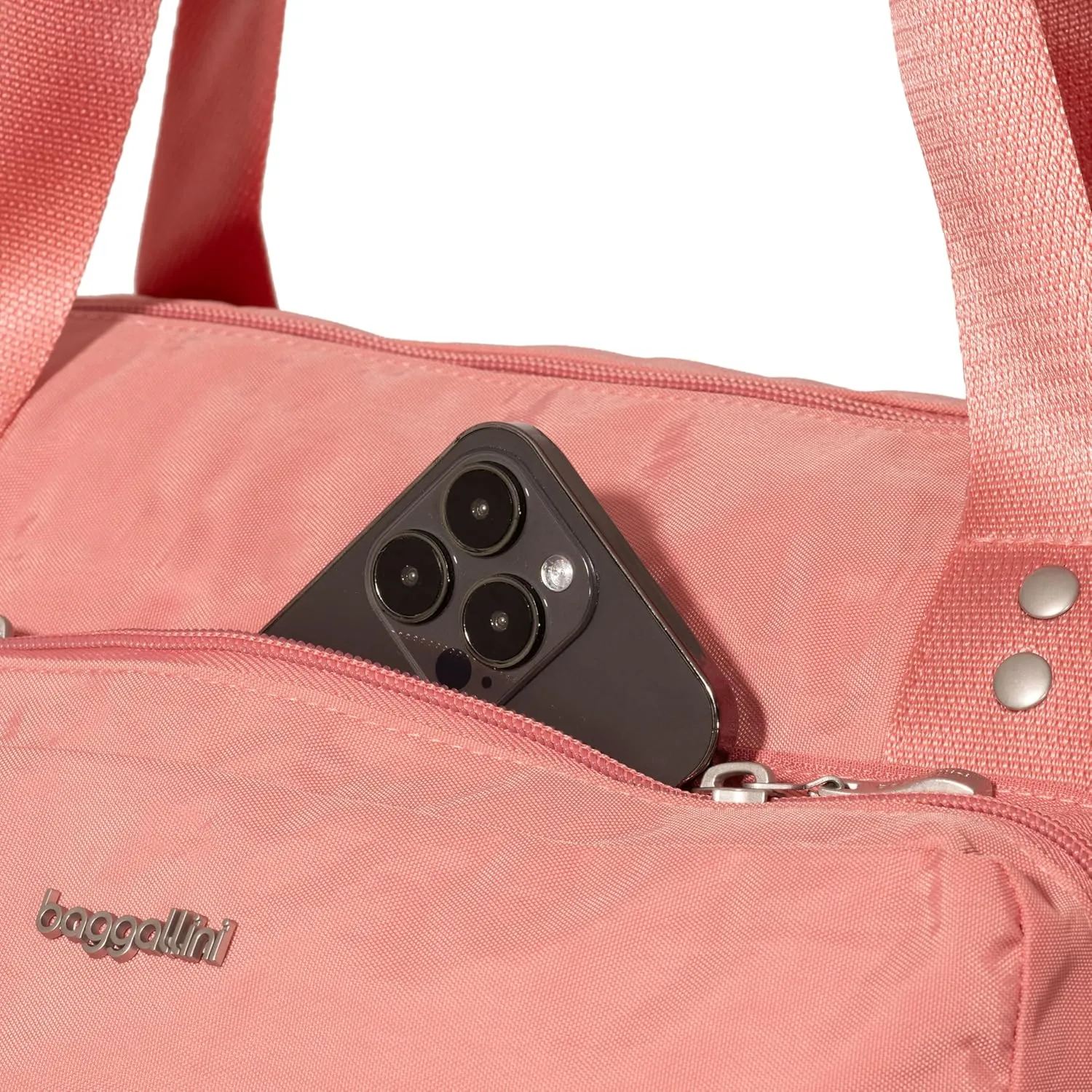 Baggallini Carryall Expandable Lightweight Travel Tote 22" Packable Folding Compact Nylon Washable Weekender w/Luggage Sleeve