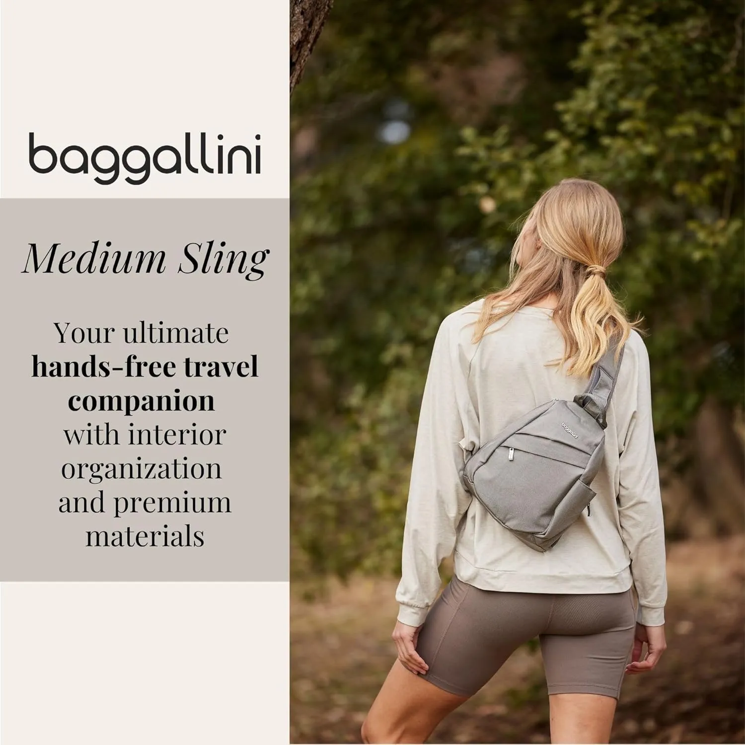 Baggallini Medium Sling Backpack - Lightweight Sling Bag with Convertible Adjustable Shoulder Strap