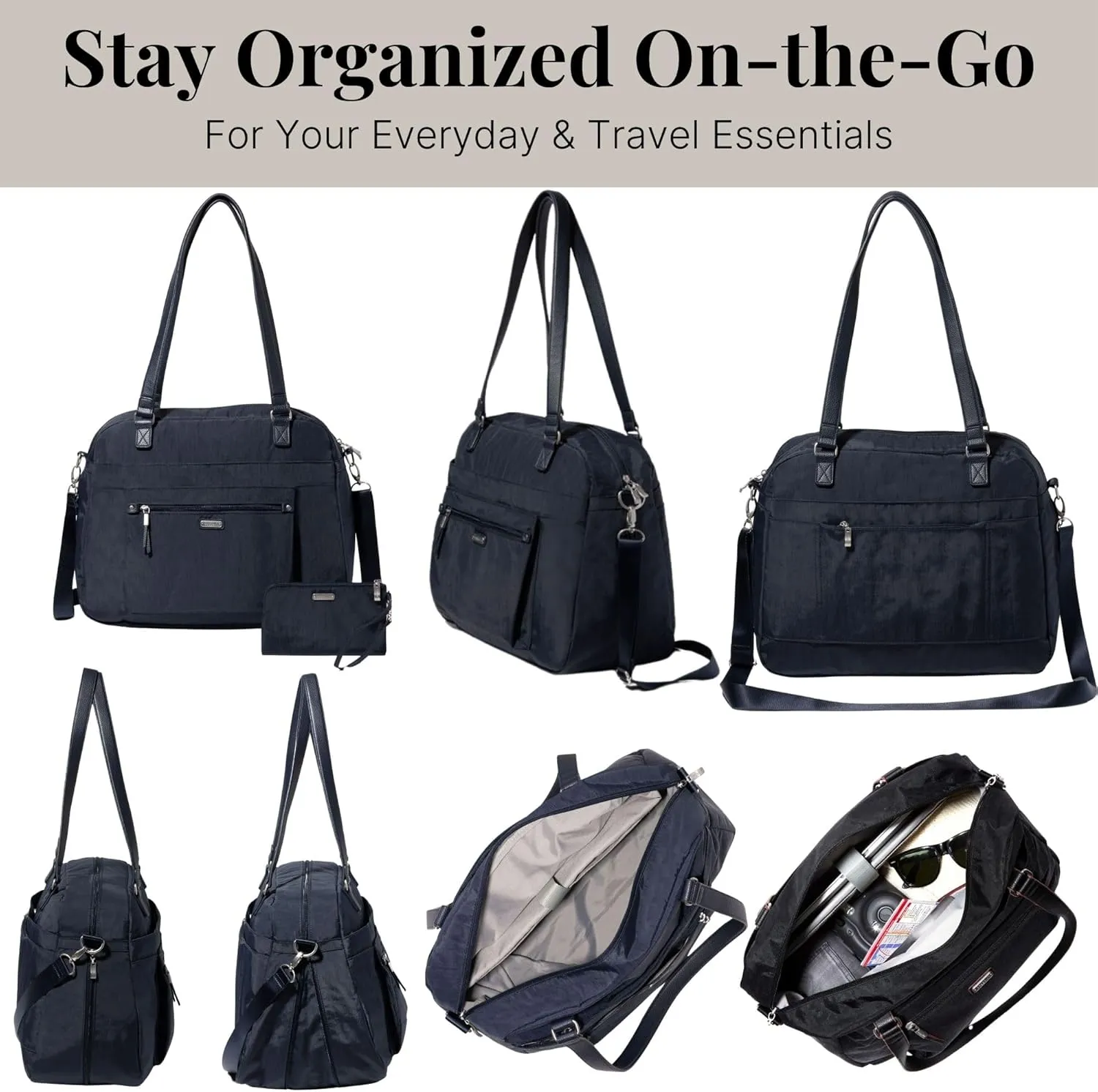 Baggallini Overnight Expandable Laptop Tote - Lightweight Travel Bag for Women