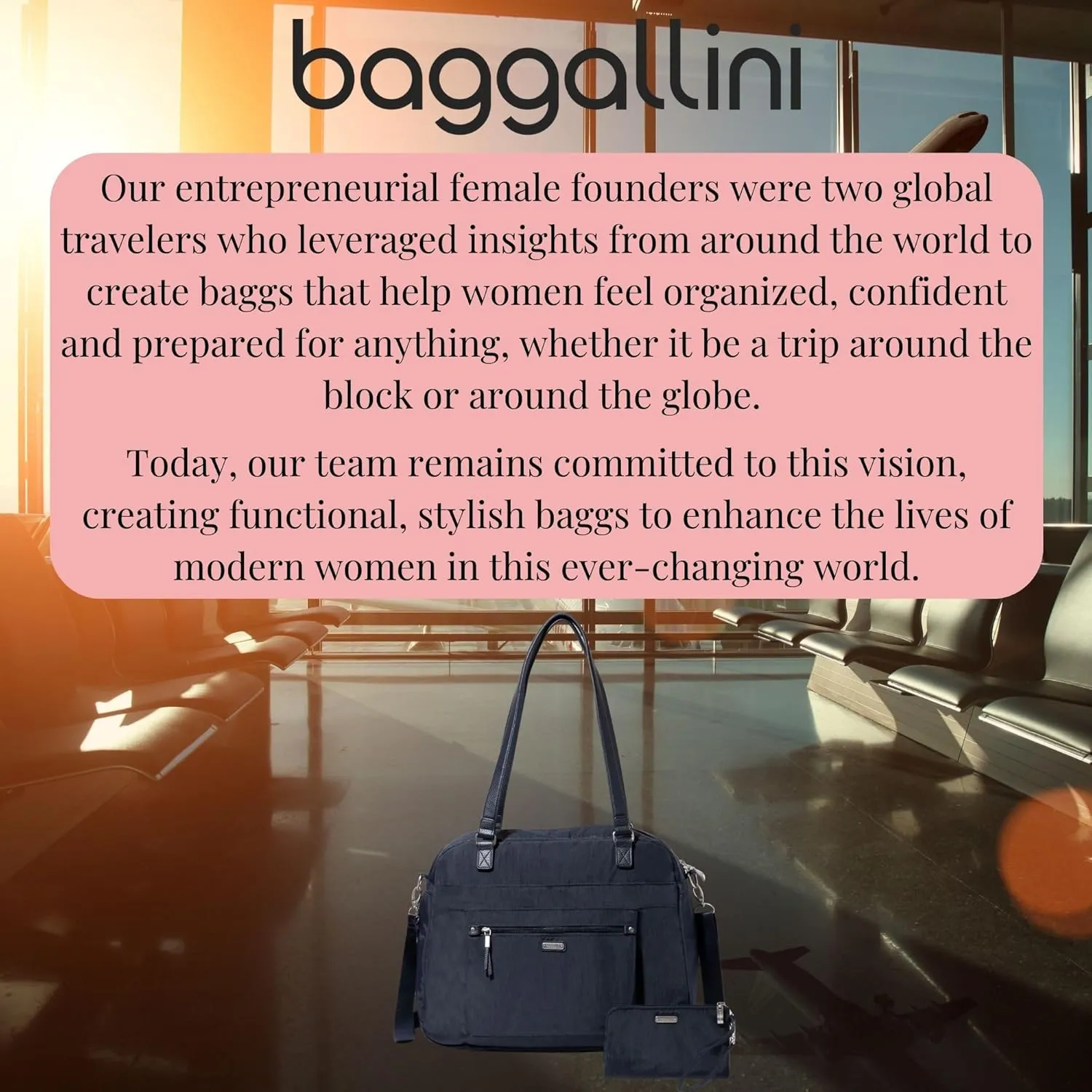 Baggallini Overnight Expandable Laptop Tote - Lightweight Travel Bag for Women