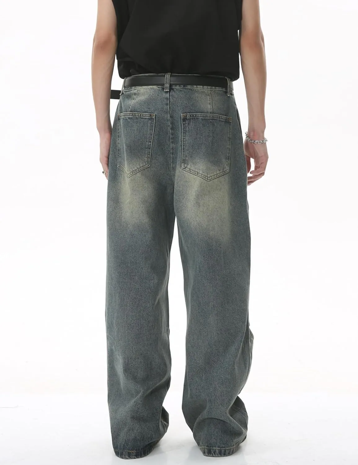Baggy Jeans for Men Y2k Hip Hop Streetwear Jeans Grunge Cut Out Pants Vintage Skater Jeans