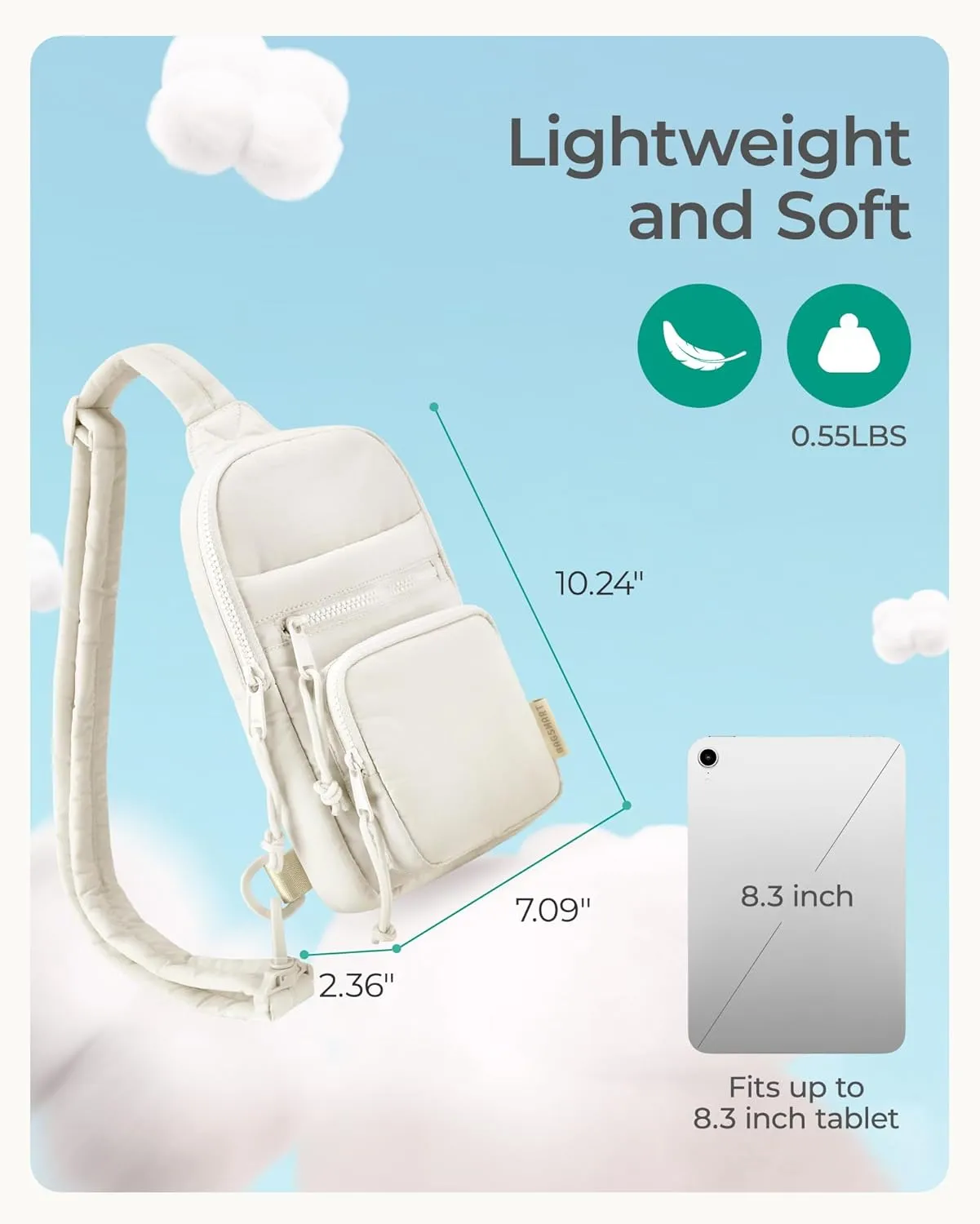 BAGSMART Crossbody Sling Bags for Women, Small Crossbody Purse Fanny Packs with Adjustable Strap, Sling Backpck for travel