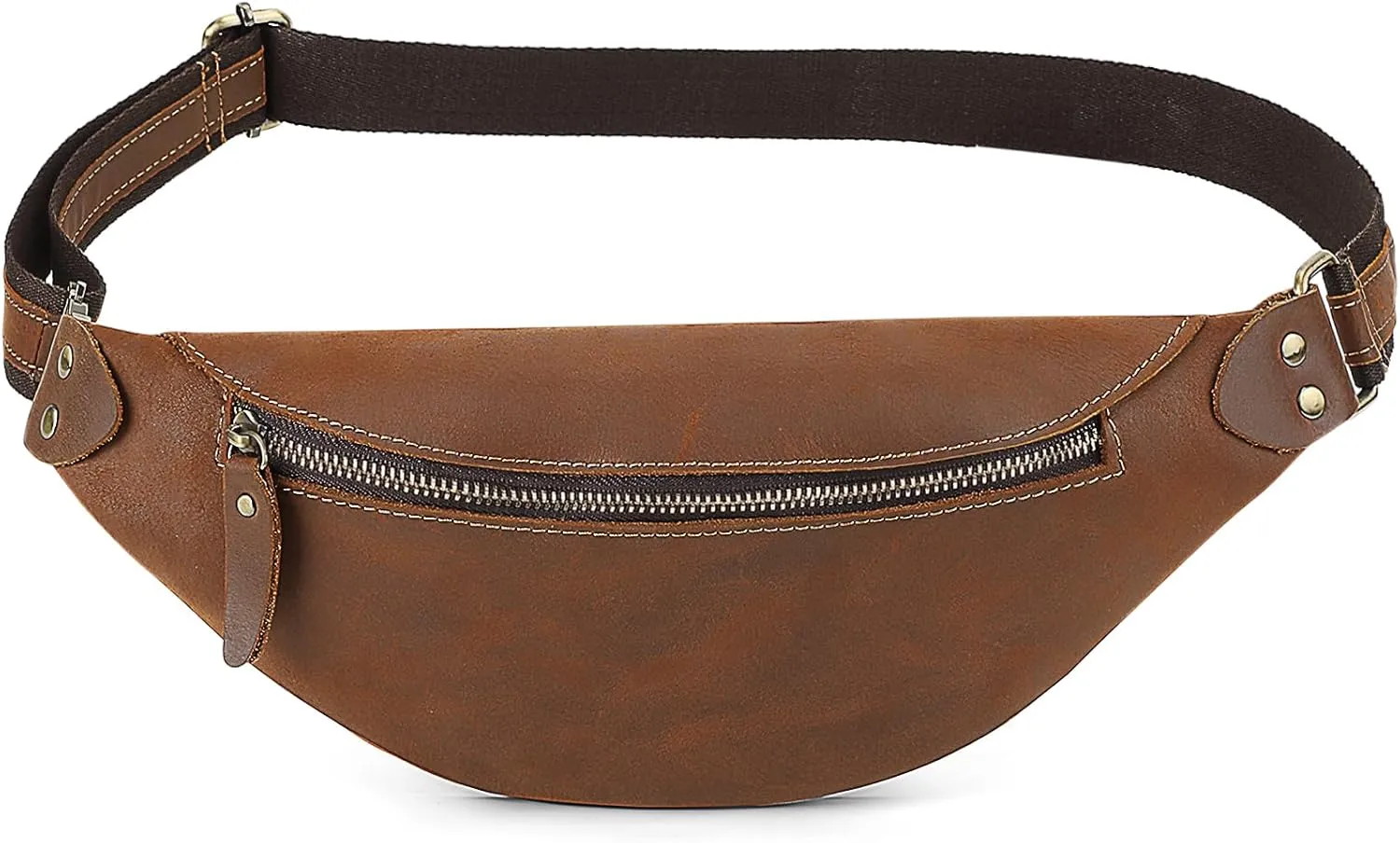 BAIGIO Leather Fanny Pack for Men & Women Belt Bag Vintage Waist Bag Bum Bag Fashion Crossbody Waist Pack Sling Bag for Travel