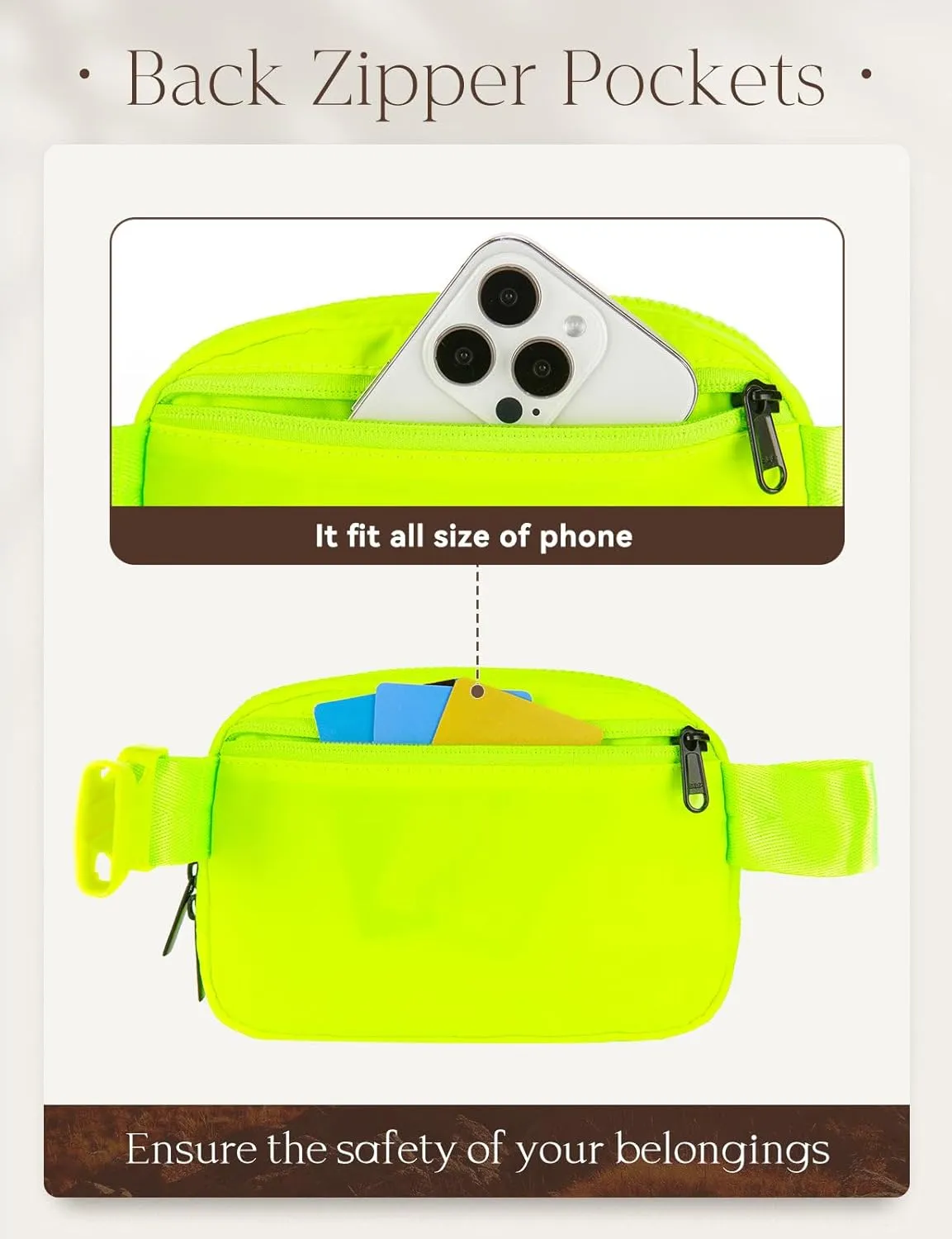 BALEAF Fanny Pack for Women Belt Bag Water Resistant Fashion Crossbody Waist Packs Adjustable Strap Green 1L