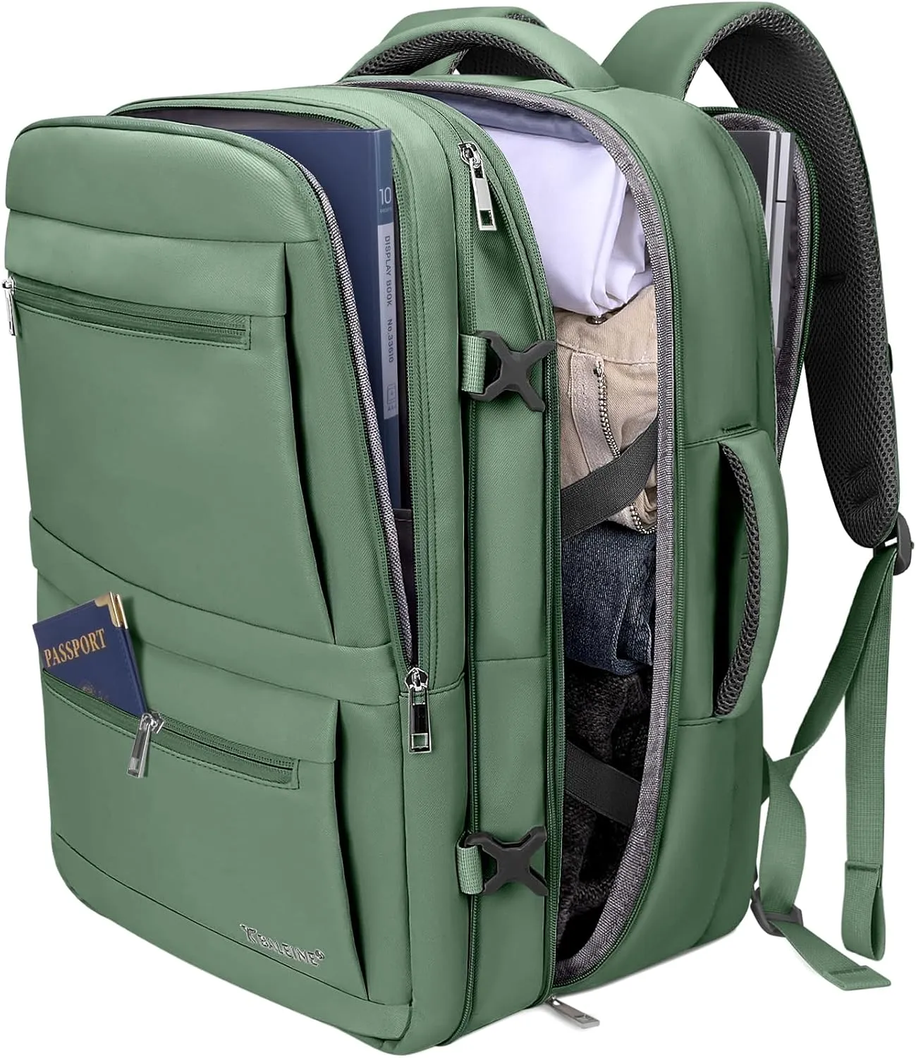 BALEINE Travel Backpack for Women Men, Large Sturdy Carry On Laptop Backpack Gifts for Business, Casual, Weekender, Hiking (XL, Olive Green)