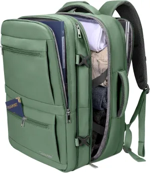 BALEINE Travel Backpack for Women Men, Large Sturdy Carry On Laptop Backpack Gifts for Business, Casual, Weekender, Hiking (XL, Olive Green)
