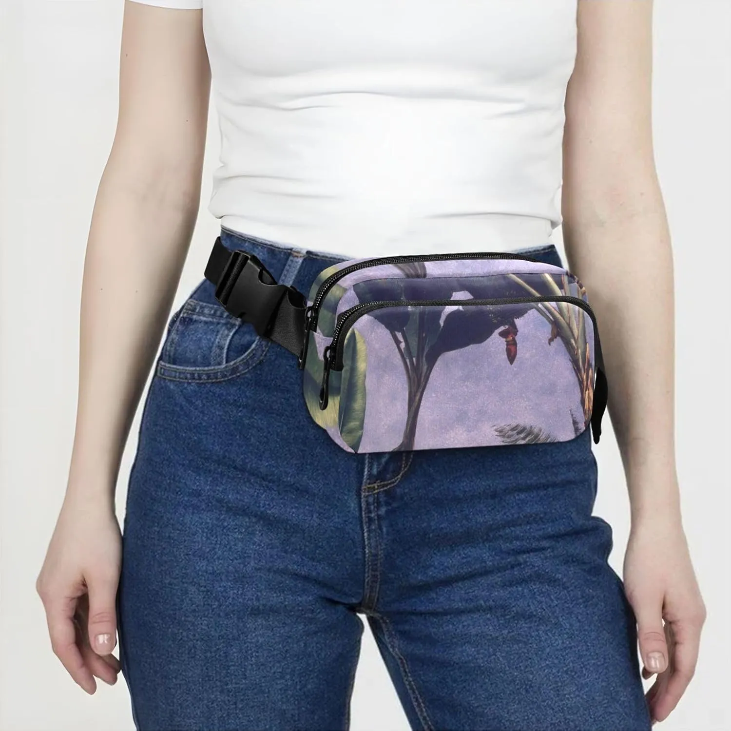 Banana Trees Albert Bierstadt Print Waterproof Women Fanny Pack Belt Bags Hip Pack Cartoon Crossbody Waist Purse