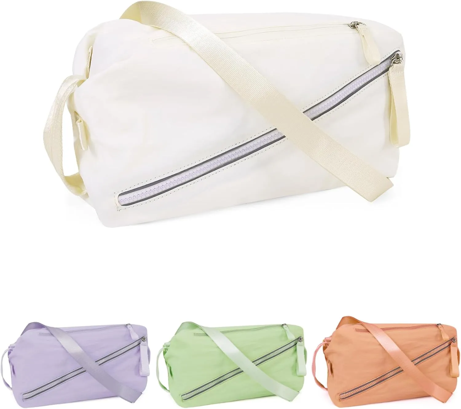 BAPHITY Small Gym Bag for Women Men,Cute Lightweight Duffle Crossbody Weekender Bags,Mini Waterproof Sport Sling Workout 3 in 1 Bags,Suitable for Gym Work Swimming Yoga Fitness Travel - White (8L)