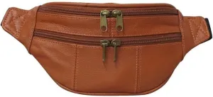 Baroque Bliss Leather Fanny Pack, Top Grain Cowhide Leather, Adjustable Belt Strap, Multiple Zippered Compartments, Lightweight and Durable