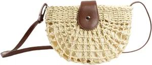 Beach Crochet Bag for Women, Aesthetic Hobo Mesh Woven Tote Simple Modern Trendy Bags for Summer Vacation Picnic Travel