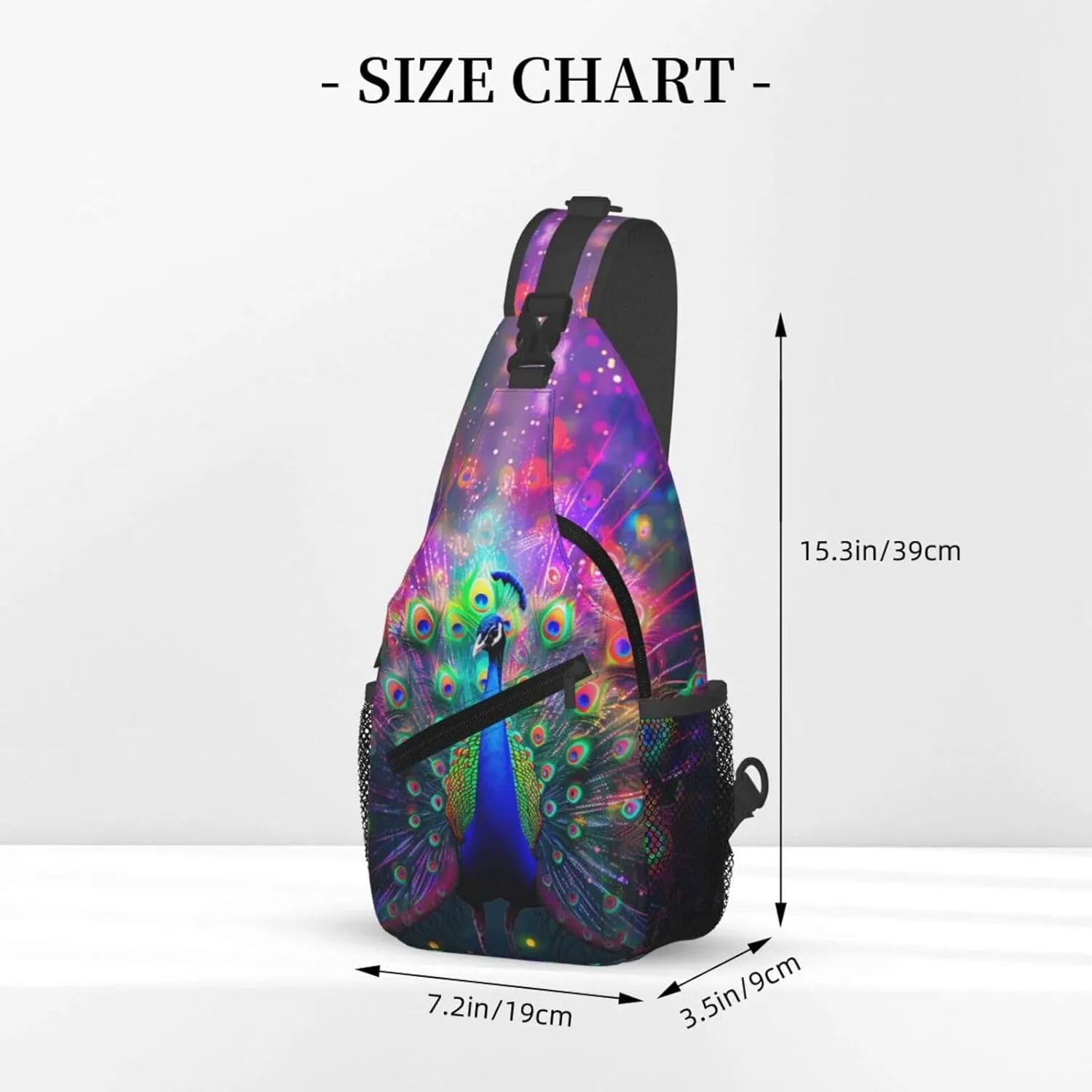 Beautiful Peacock Sling Bag For Women Men Fashion Backpack Crossbody Peacock Shoulder Bag Sling Backpack Chest Bag Travel Hiking Casual Sport Daypack