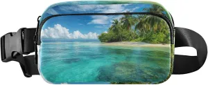 Beautiful Tropical Island Turquoise Womens Fanny Pack Waterproof Belt Bag Hip Pouch Cute Crossbody Waist Bag