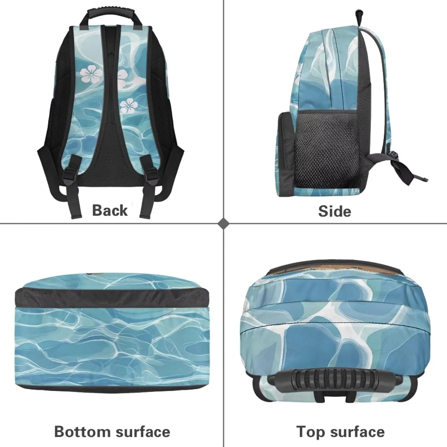 Beauty Collector Capybara Flower Aqua Kids Backpacks for School Travel Backpack with Laptop Compartment