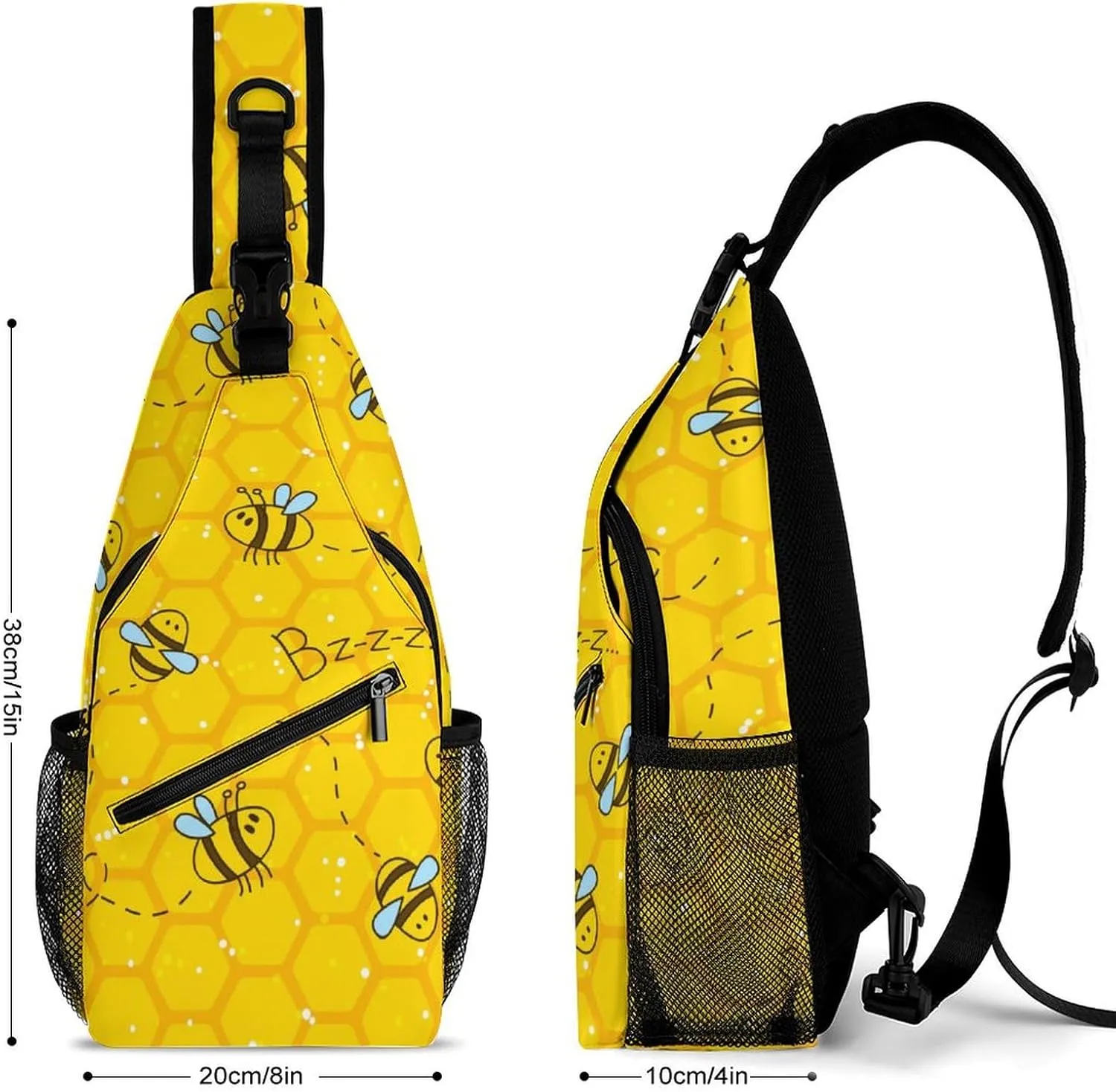 Bee Sling Backpack Mans Womans Crossbody Backpack Chest Bag Running Daypack Hiking Bag Casual Daypacks Sports Backpacks
