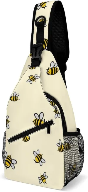 Bee Sling Backpack Mans Womens Crossbody Backpack Chest Bag Cycling Daypack Shoulder Bag Small Cross Body Bags Outdoor Backpacks