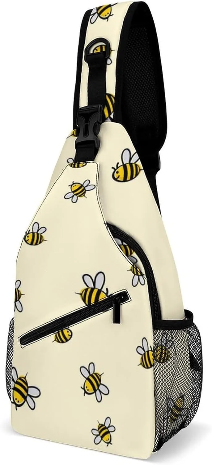 Bee Sling Backpack Mans Womens Crossbody Backpack Chest Bag Cycling Daypack Shoulder Bag Small Cross Body Bags Outdoor Backpacks