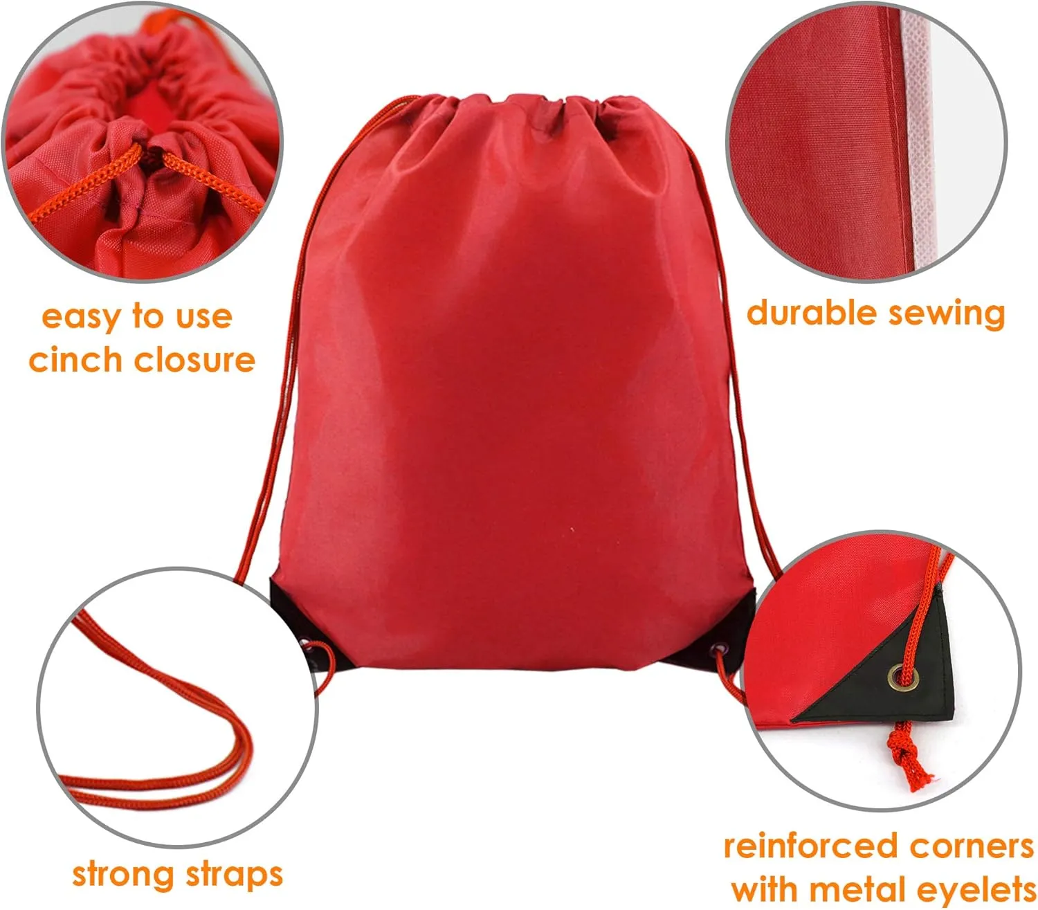 BeeGreen Drawstring Backpack Bags 20,30,50 Packs Reflective String Bags for Gym Sport Trip Cinch Sack DIY for Women Men