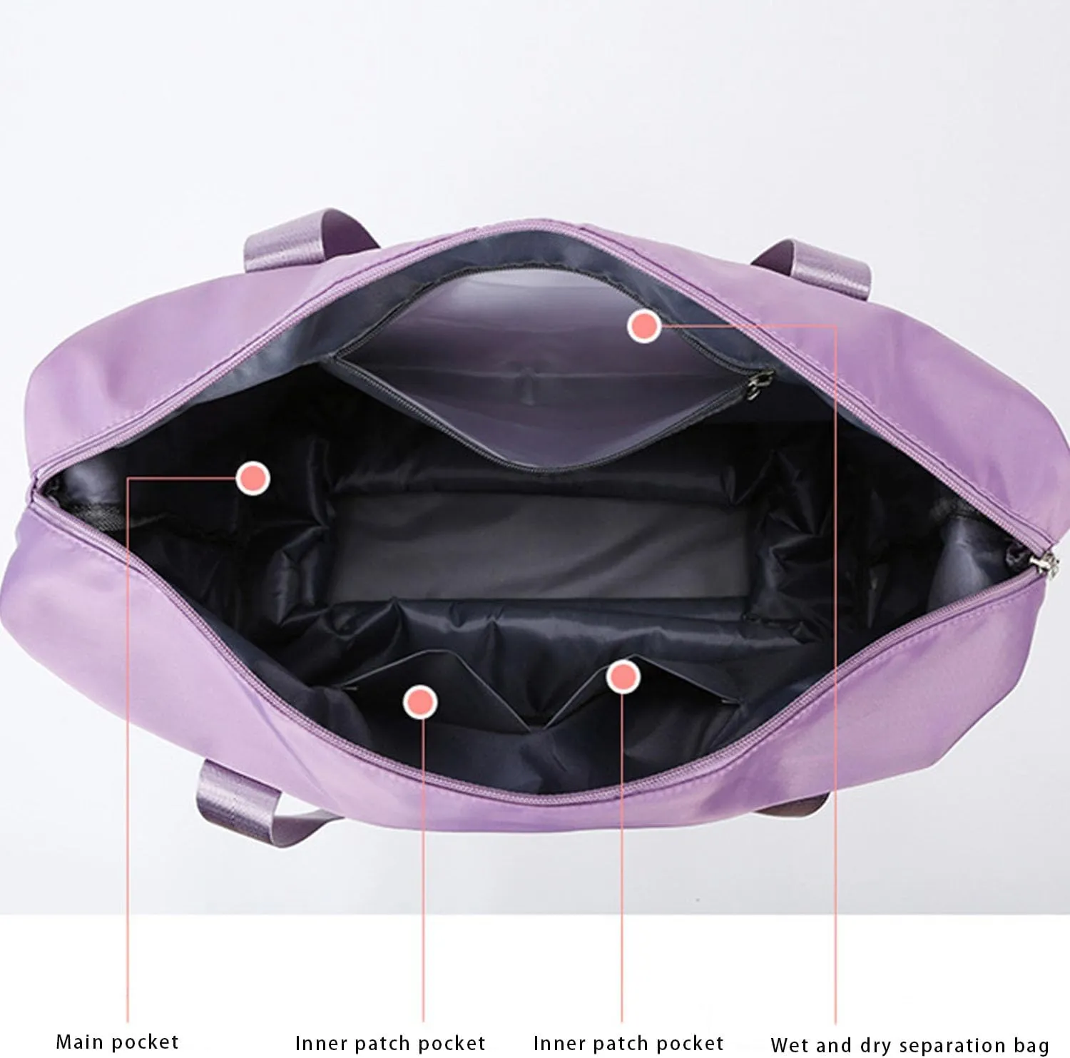 Beente Travel Bag With Wheels - Large Capacity Travel Bag - Universal Wheel Removable, Expandable Foldable, Weekend Bag For Travel For Camping, Business Travel (1, gray, 22.4inx8.6inx26in)
