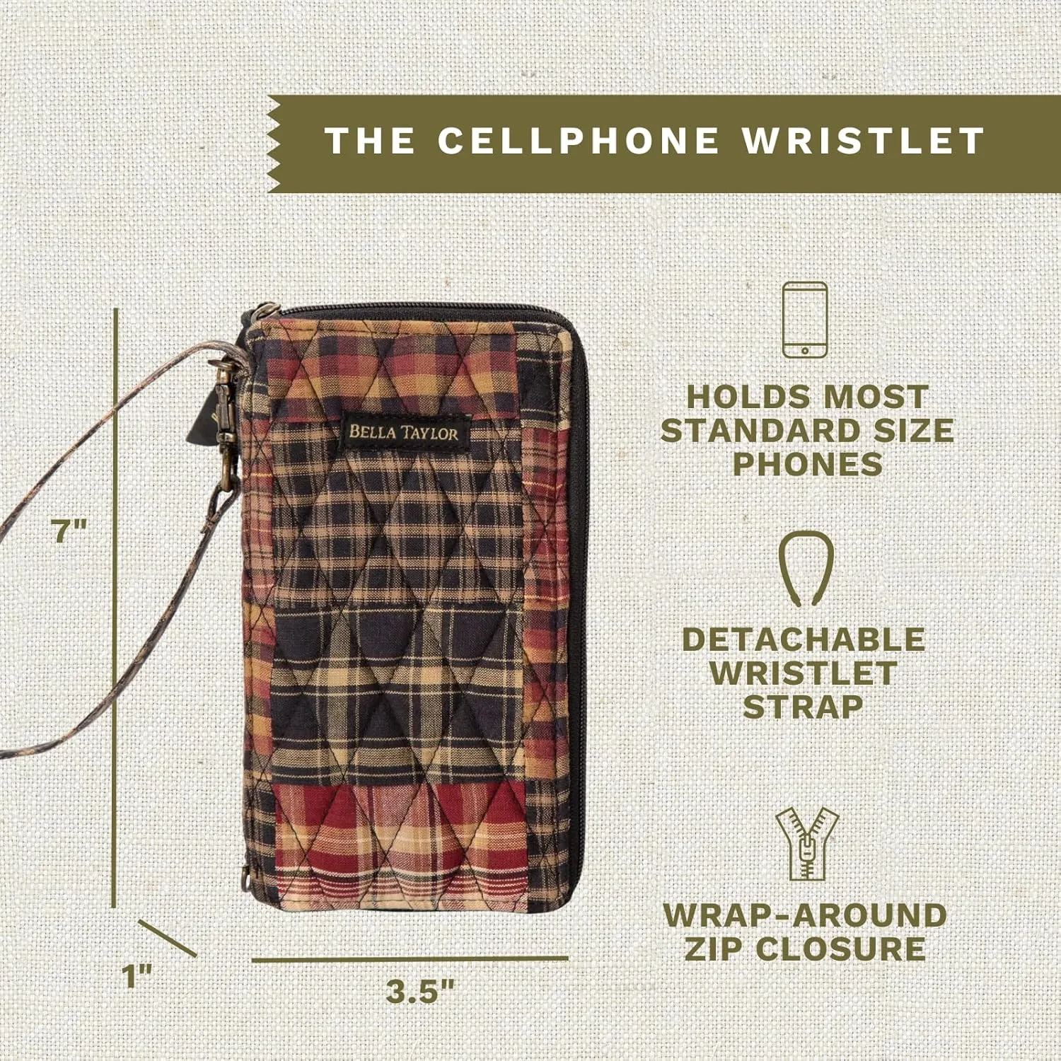 Bella Taylor Cell Phone Wristlet Wallet for Women with Smartphone Pocket and RFID Protection