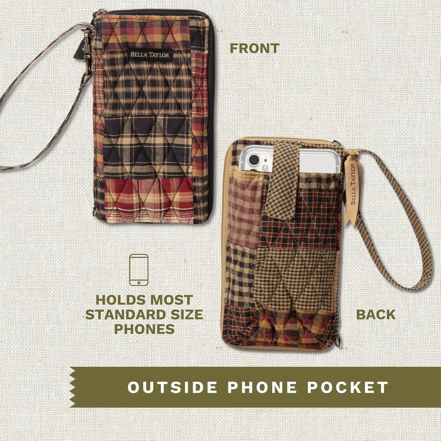 Bella Taylor Cell Phone Wristlet Wallet for Women with Smartphone Pocket and RFID Protection
