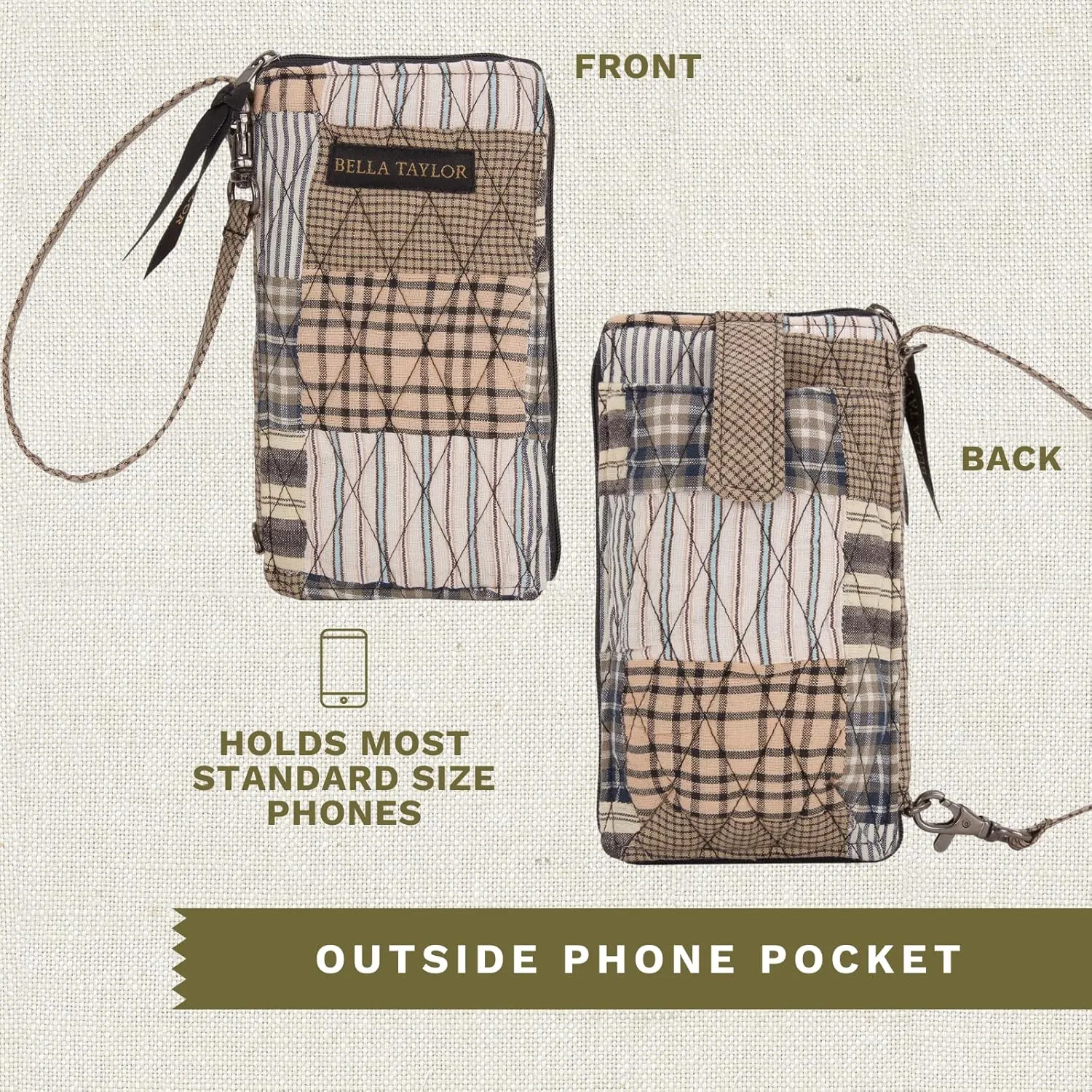 Bella Taylor Cell Phone Wristlet Wallet for Women with Smartphone Pocket and RFID Protection