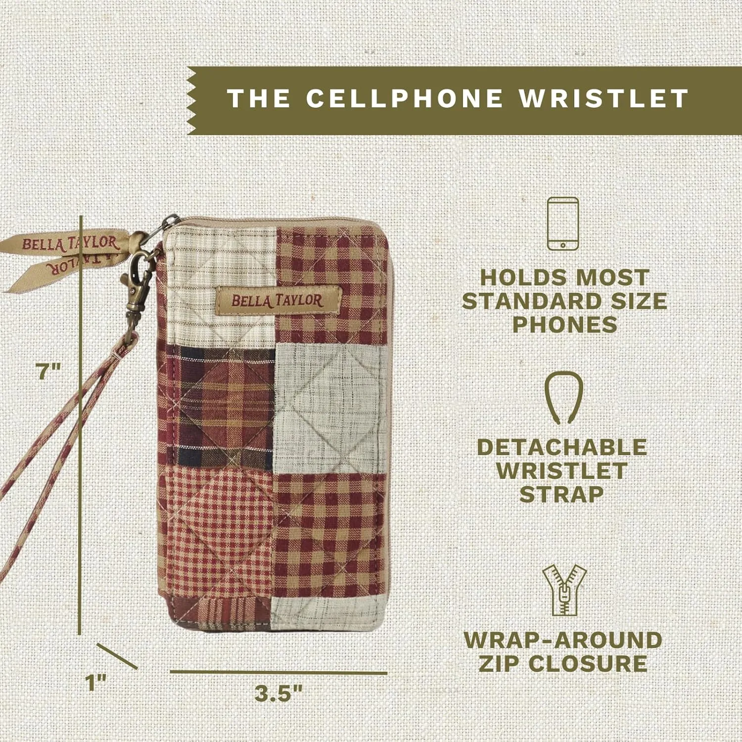 Bella Taylor Cell Phone Wristlet Wallet for Women with Smartphone Pocket and RFID Protection