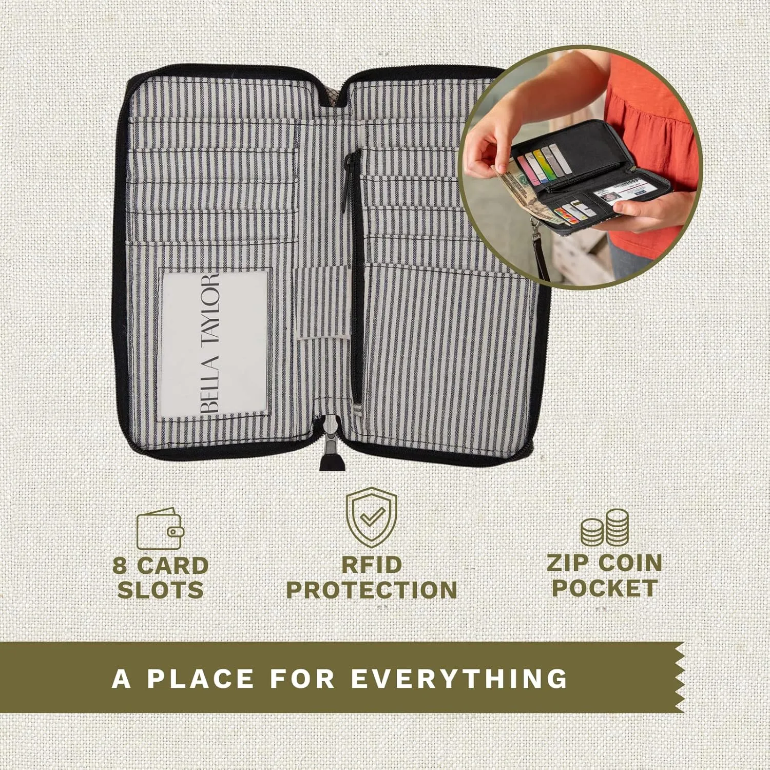 Bella Taylor Cell Phone Wristlet Wallet for Women with Smartphone Pocket and RFID Protection