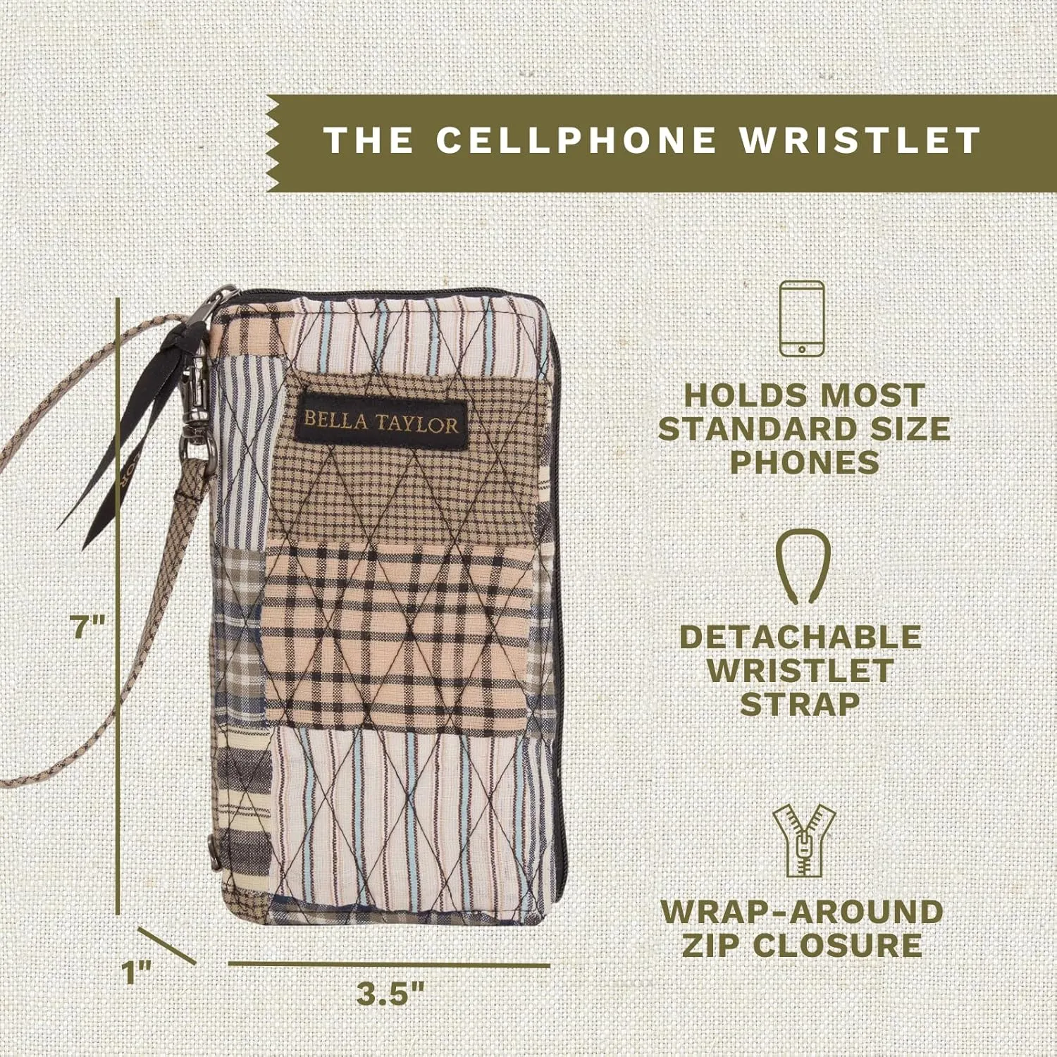 Bella Taylor Cell Phone Wristlet Wallet for Women with Smartphone Pocket and RFID Protection