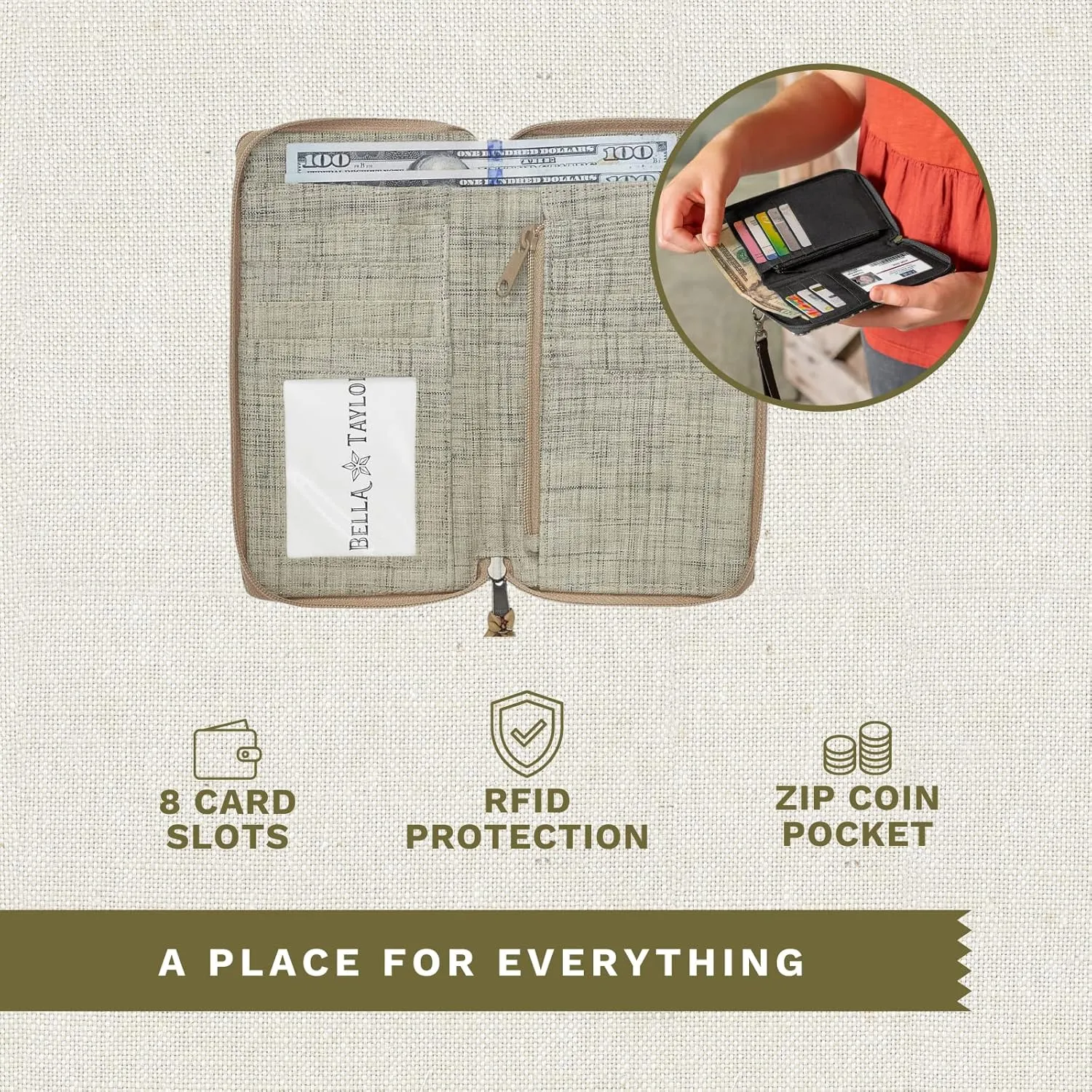 Bella Taylor Cell Phone Wristlet Wallet for Women with Smartphone Pocket and RFID Protection