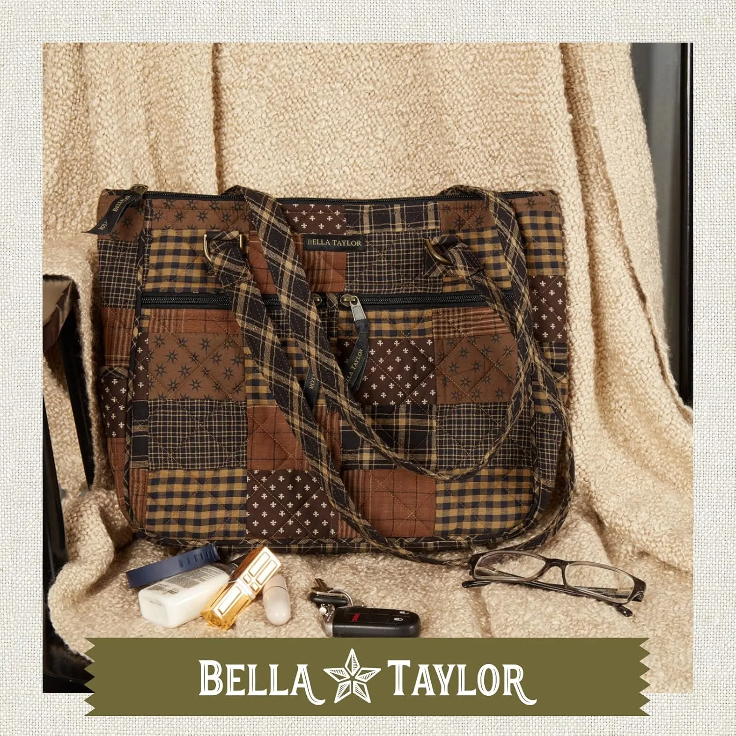 Bella Taylor Everyday Tote | Lightweight Quilted Fabric Handbags for Women