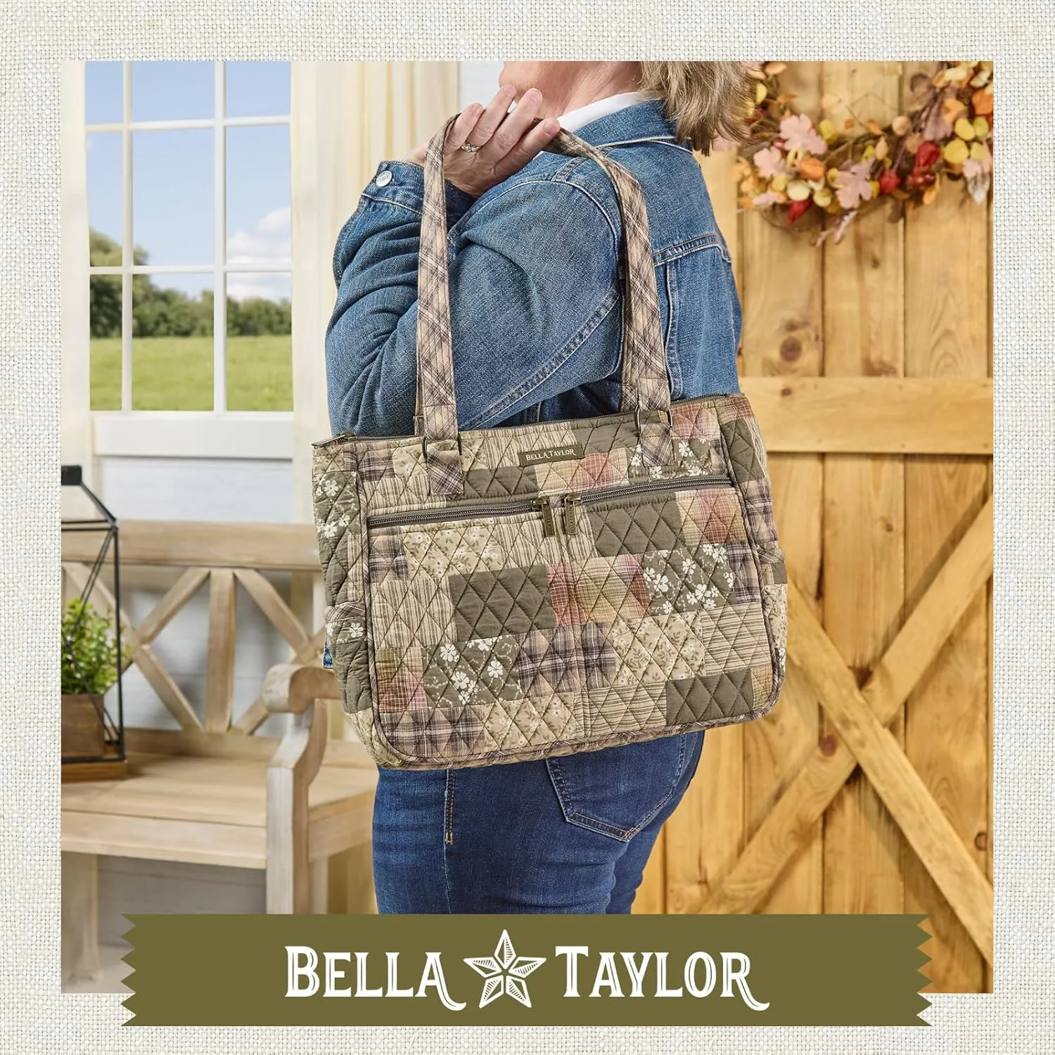 Bella Taylor Everyday Tote | Lightweight Quilted Fabric Handbags for Women