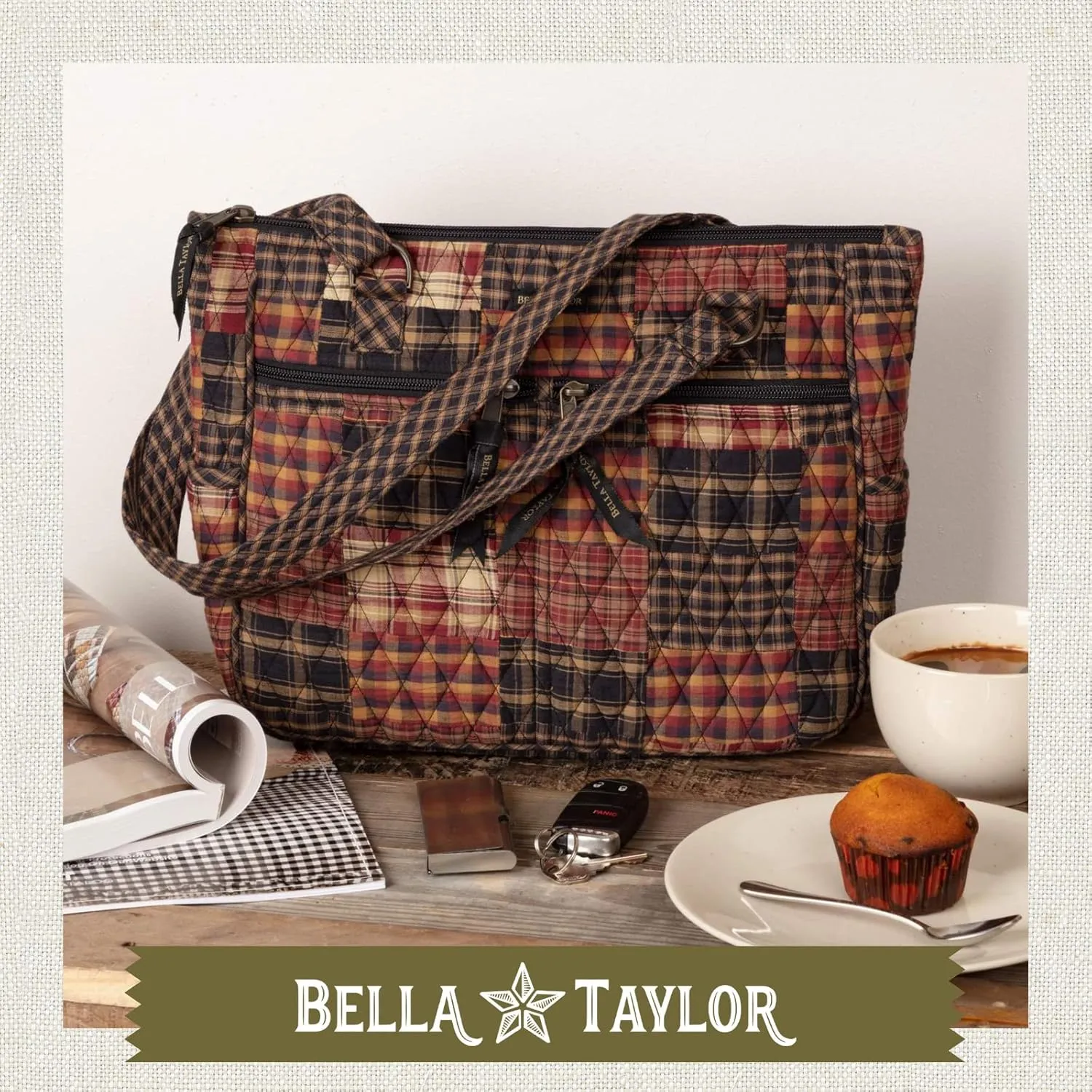 Bella Taylor Everyday Tote | Lightweight Quilted Fabric Handbags for Women