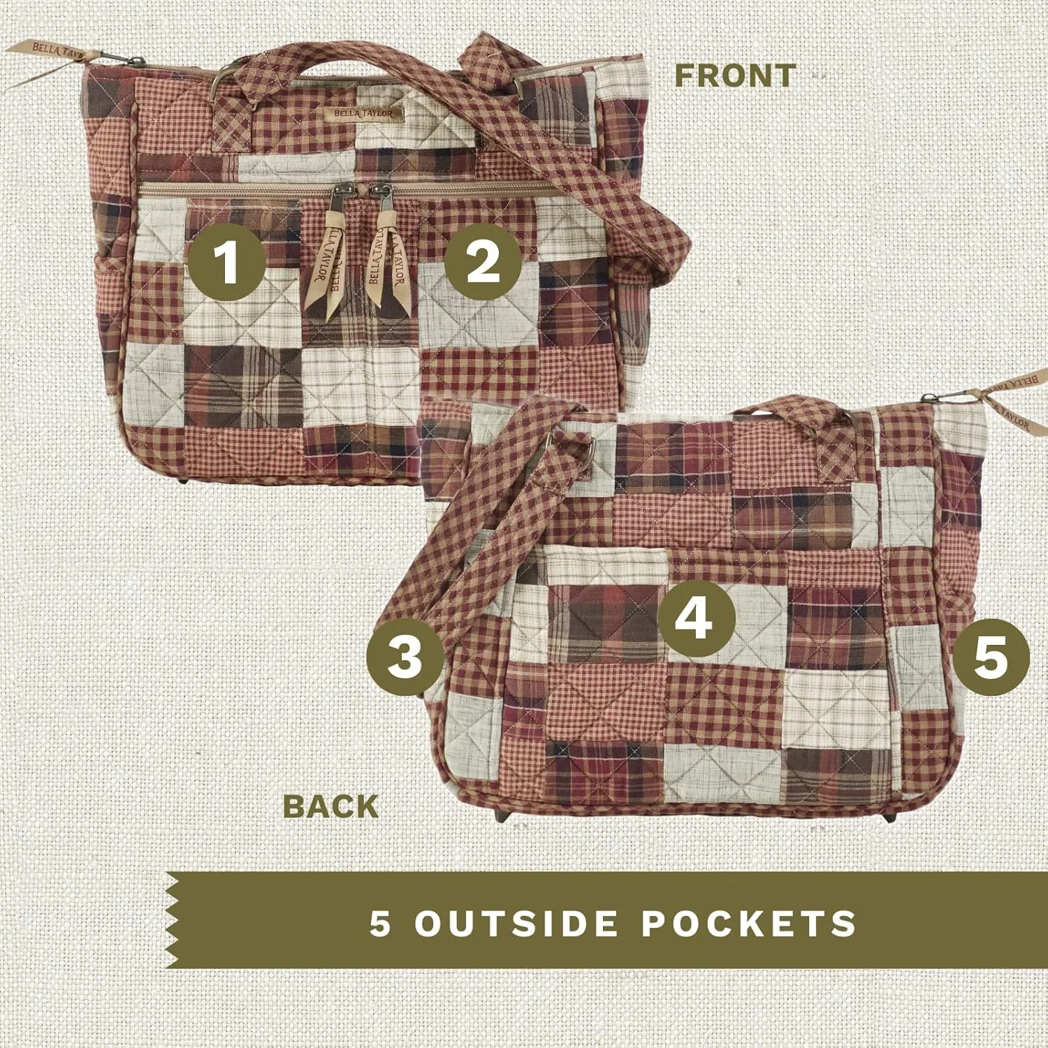 Bella Taylor Everyday Tote | Lightweight Quilted Fabric Handbags for Women