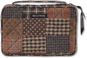 Bella Taylor Small Bible Cover for Women - Quilted Cotton Bible Case for 6 x 9 inch Books - Ironstone