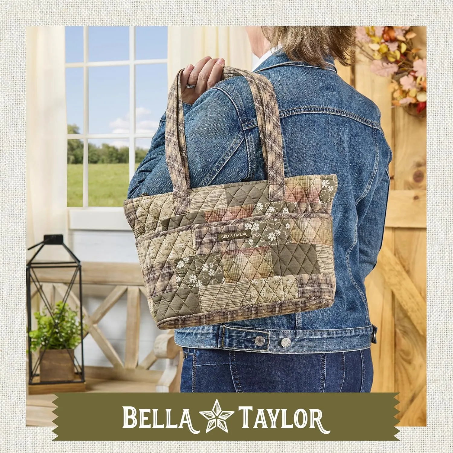 Bella Taylor Small Tote | Lightweight Quilted Fabric Purses for Women