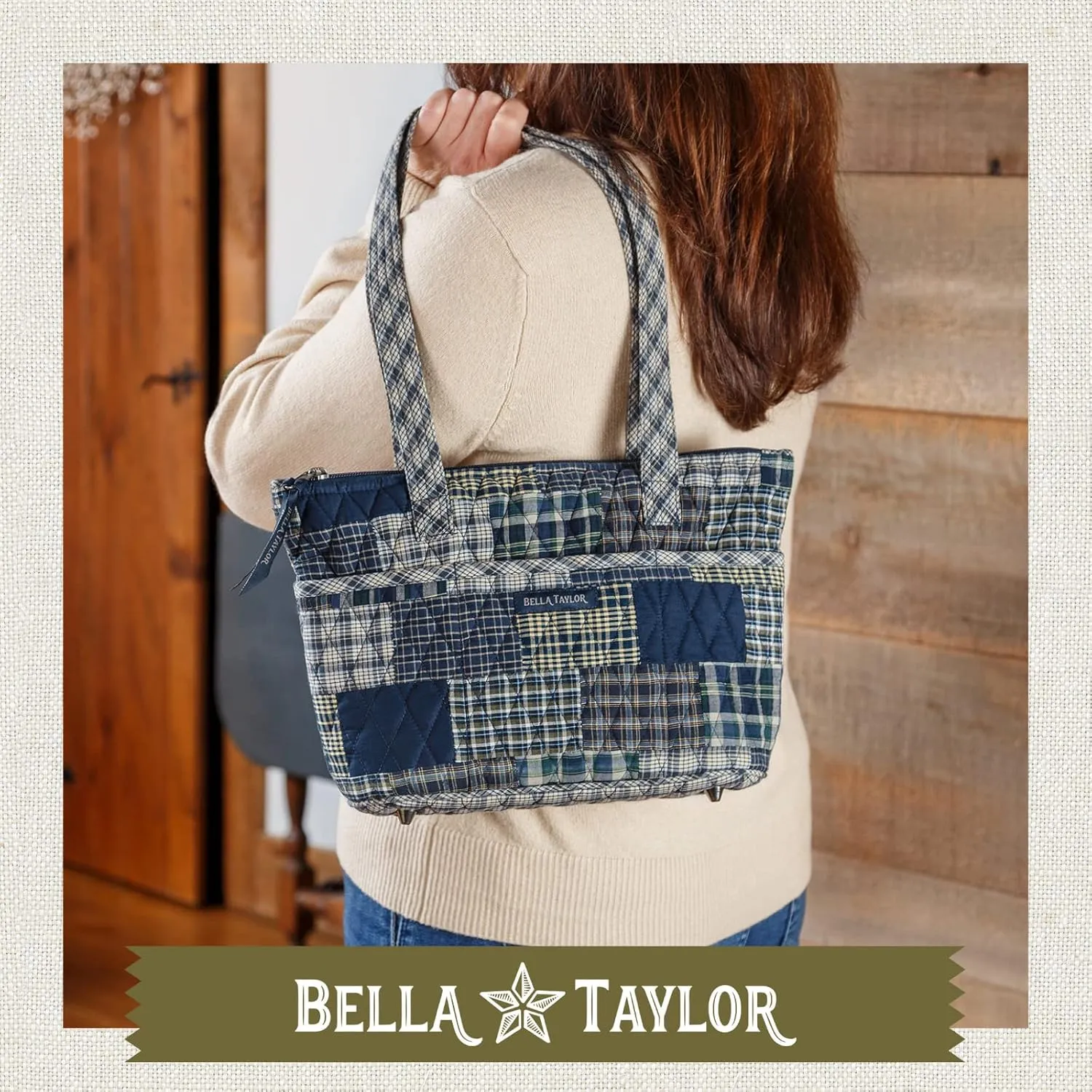 Bella Taylor Small Tote | Lightweight Quilted Fabric Purses for Women