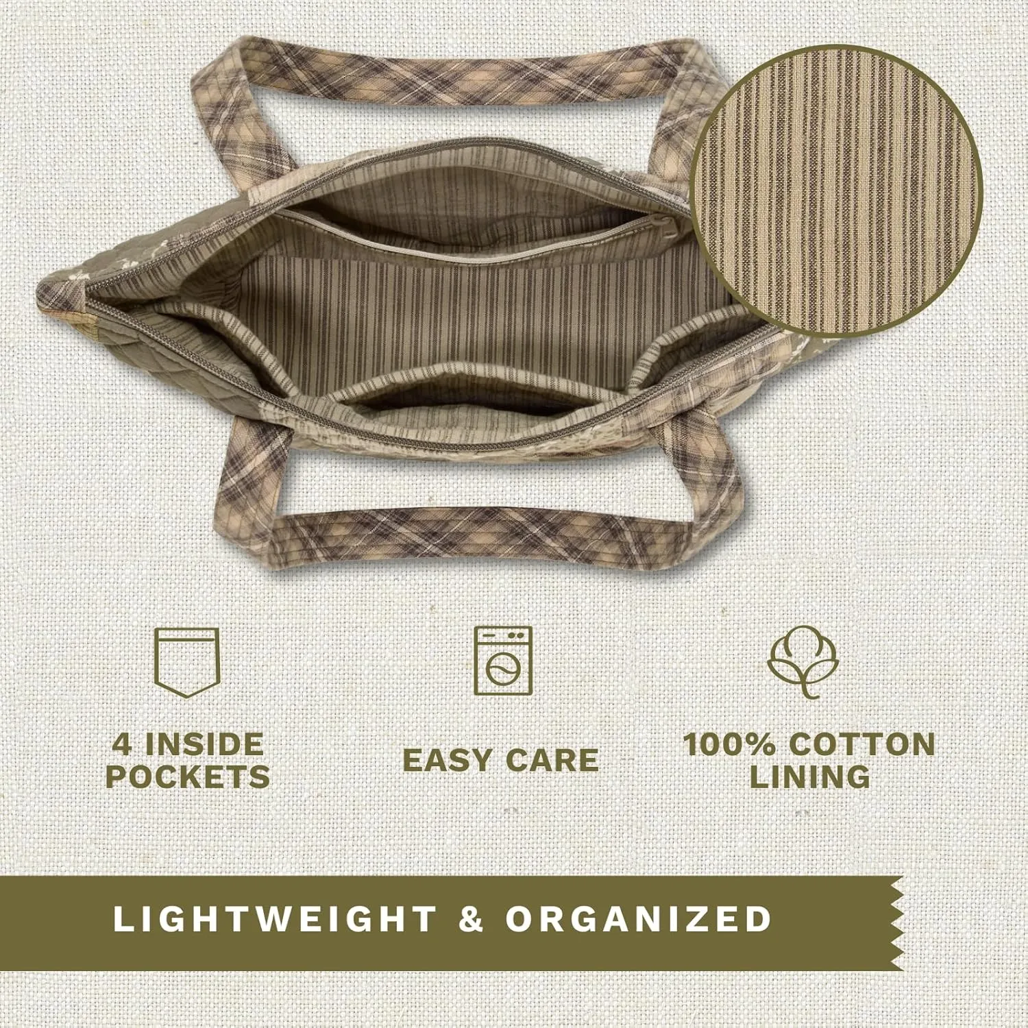 Bella Taylor Small Tote | Lightweight Quilted Fabric Purses for Women