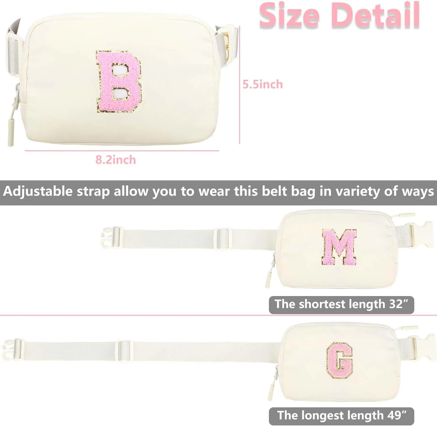 Belt Bag Fanny Pack for Teen Girl Women - Girls Fanny Pack Ages 8-12 Teen Birthday Gifts Small Waist Packs Trendy Kids Fanny Pack M