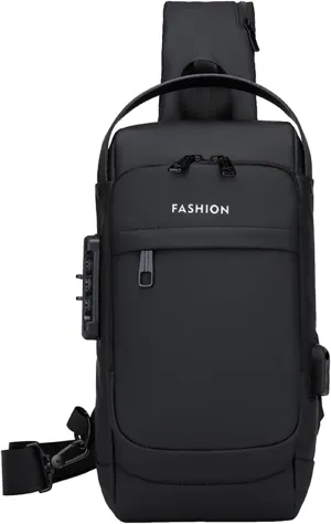 Belt Bag for Travel Walking Running Hiking Men Single Shoulder Bag Chest Bag Password Lock Single Shoulder Linked