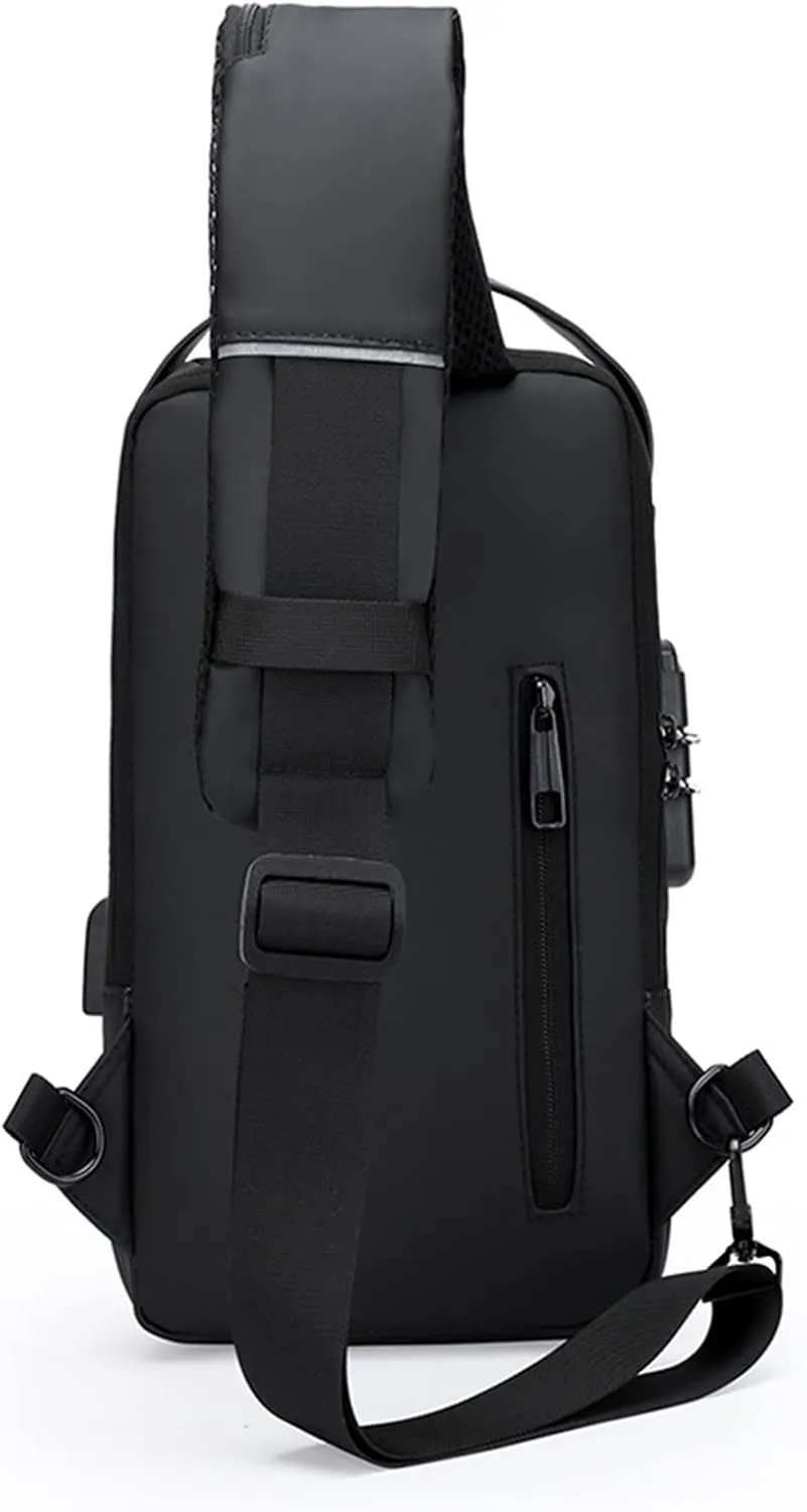 Belt Bag for Travel Walking Running Hiking Men Single Shoulder Bag Chest Bag Password Lock Single Shoulder Linked