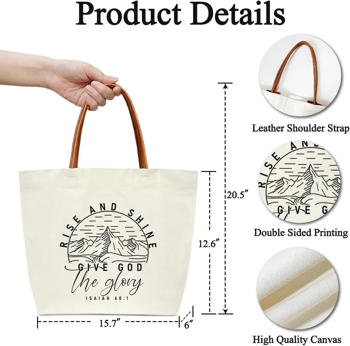 Bible Verse Tote Bags Religion Gifts for Women Christian Canvas Tote Bag Aesthetic Christian Gifts for Women Grocery Beach Bag Shopping Handbag -16