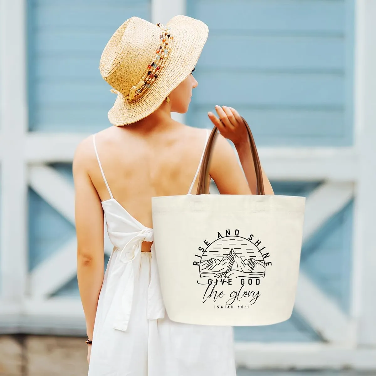 Bible Verse Tote Bags Religion Gifts for Women Christian Canvas Tote Bag Aesthetic Christian Gifts for Women Grocery Beach Bag Shopping Handbag -16